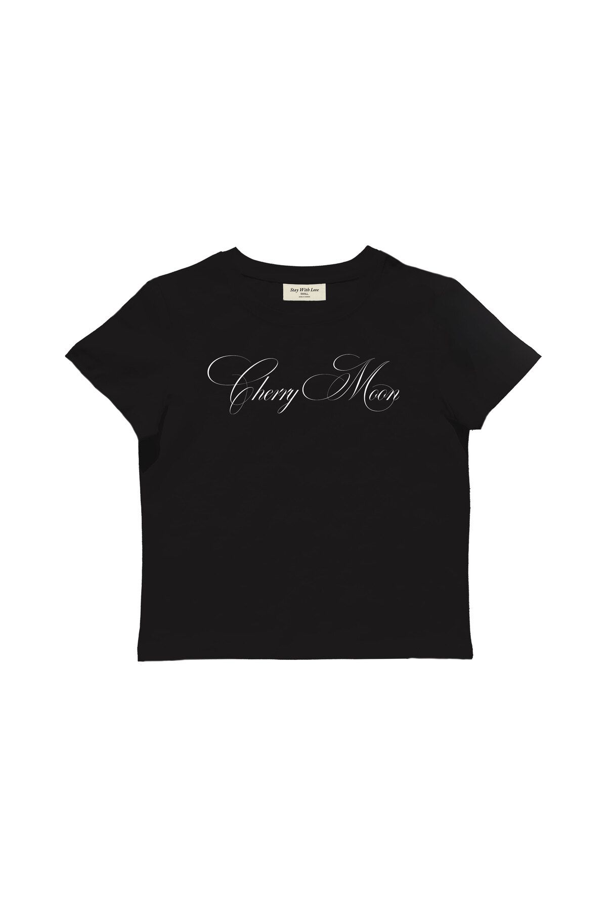 lethestudios Cherry Moon Baskılı Baby Tee Crop Top