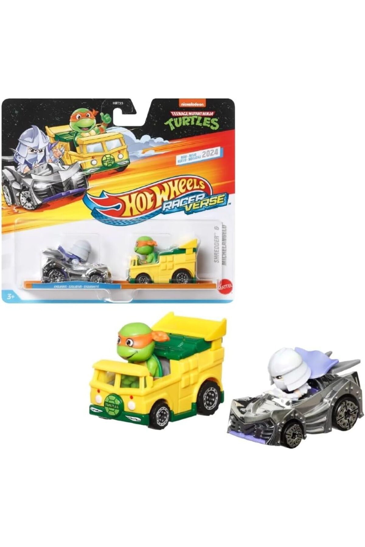 ÇAĞUR Dark Wheels RacerVerse 2'li Arabalar HRT55-HRT84 Tmnt Shredder & Michelangelo Yenii 1099594