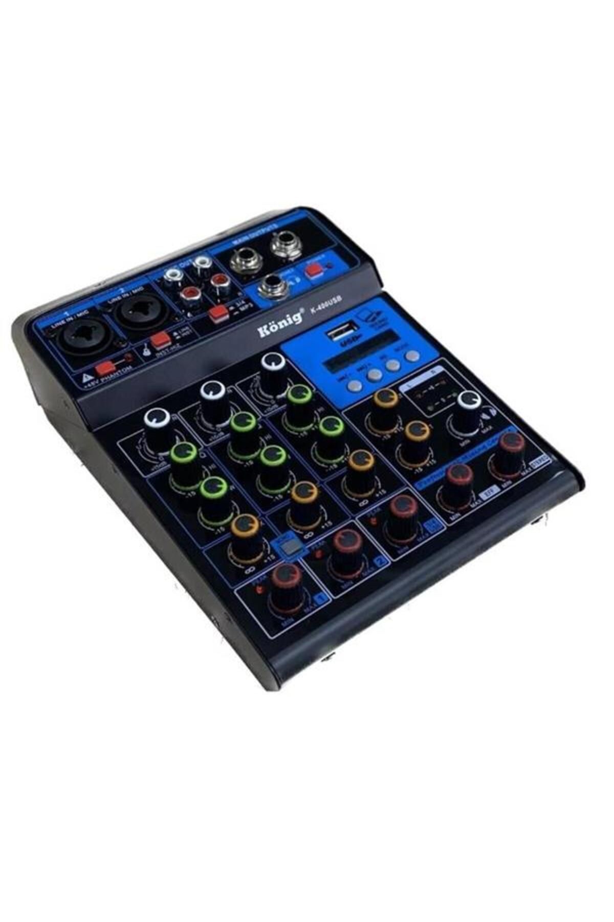 robotrend König K-400 Usb Bluetooth Delay Repeat 4 Kanal 48V Phantom Mixer-Konsol