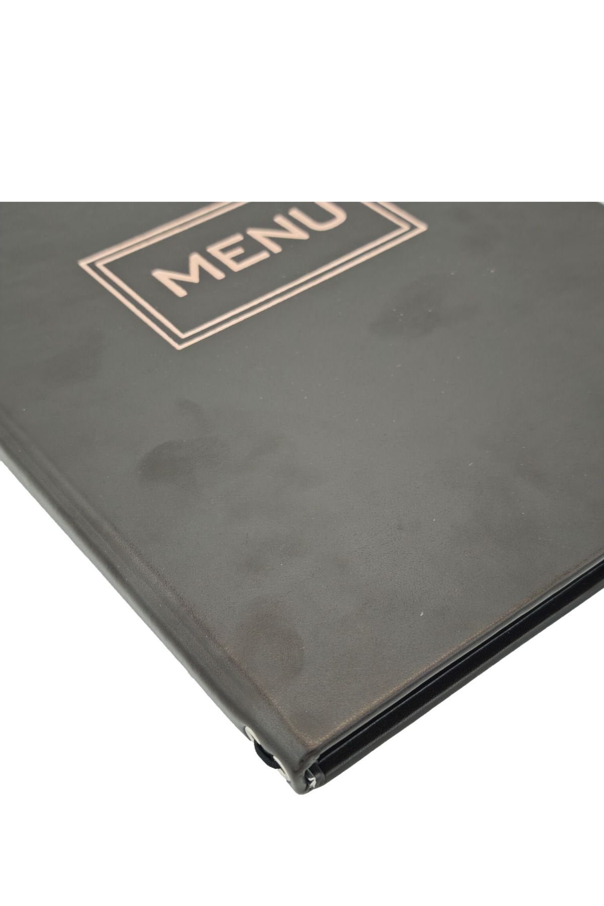 ankara menü-A4 Thermo Leather Menu Container, Embossed Printed (Elastic - Snap-On - Drawstring) 2