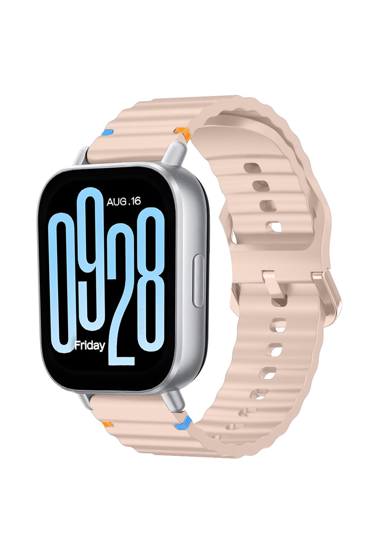 Sneezy Redmi watch 5 Lite 5 Active İle Uyumlu Dalga Desenli Tokalı Yumusaş Soft Silikon Kordon