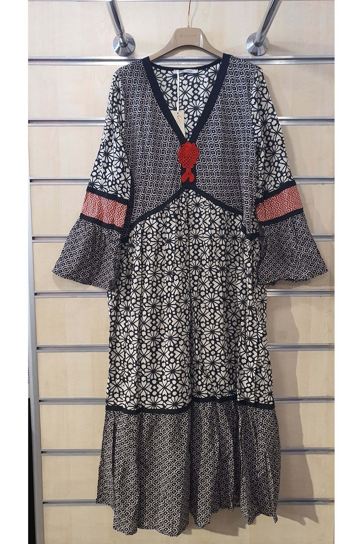 Park Moda GARNİLİ BALIK AKSESUARLI PAMUK ELBİSE