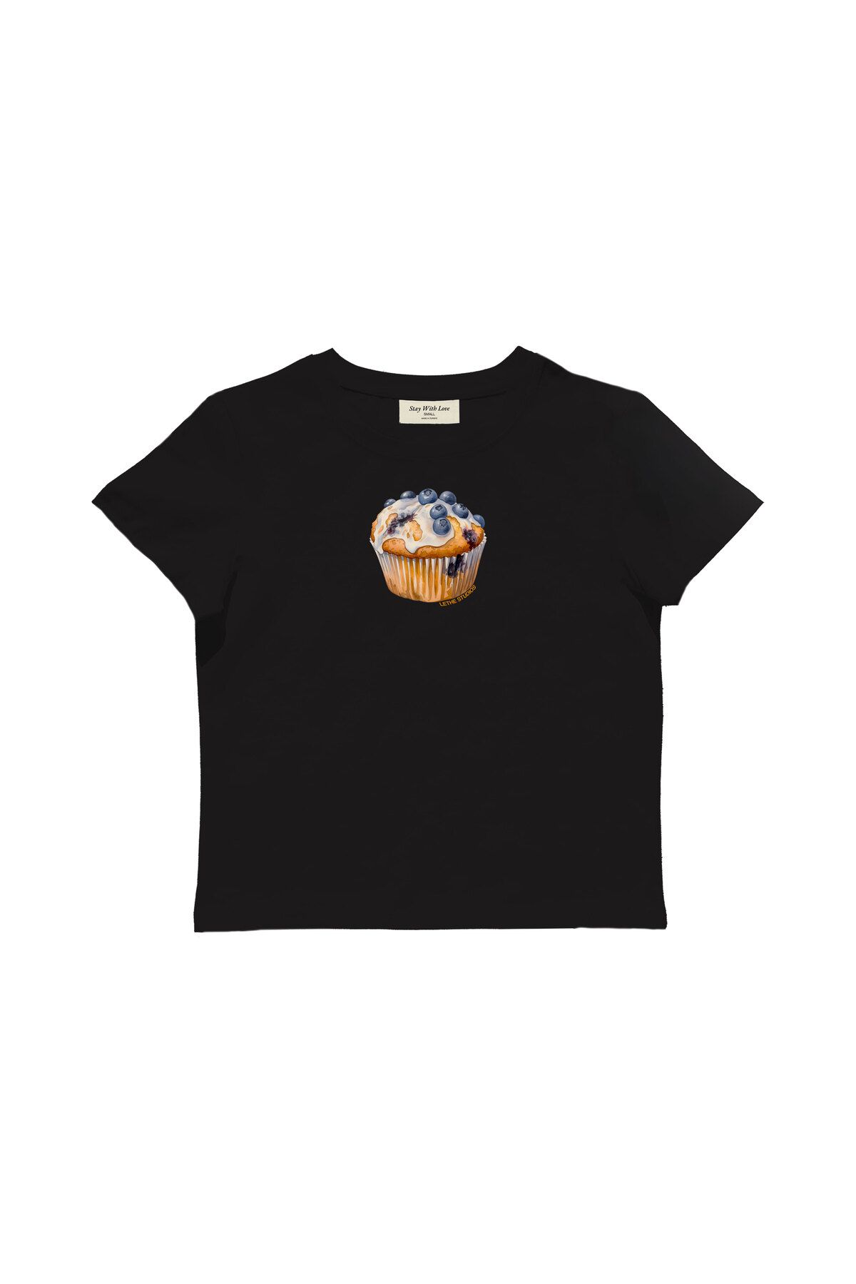 lethestudios Cupcake Baskılı Baby Tee Crop Top