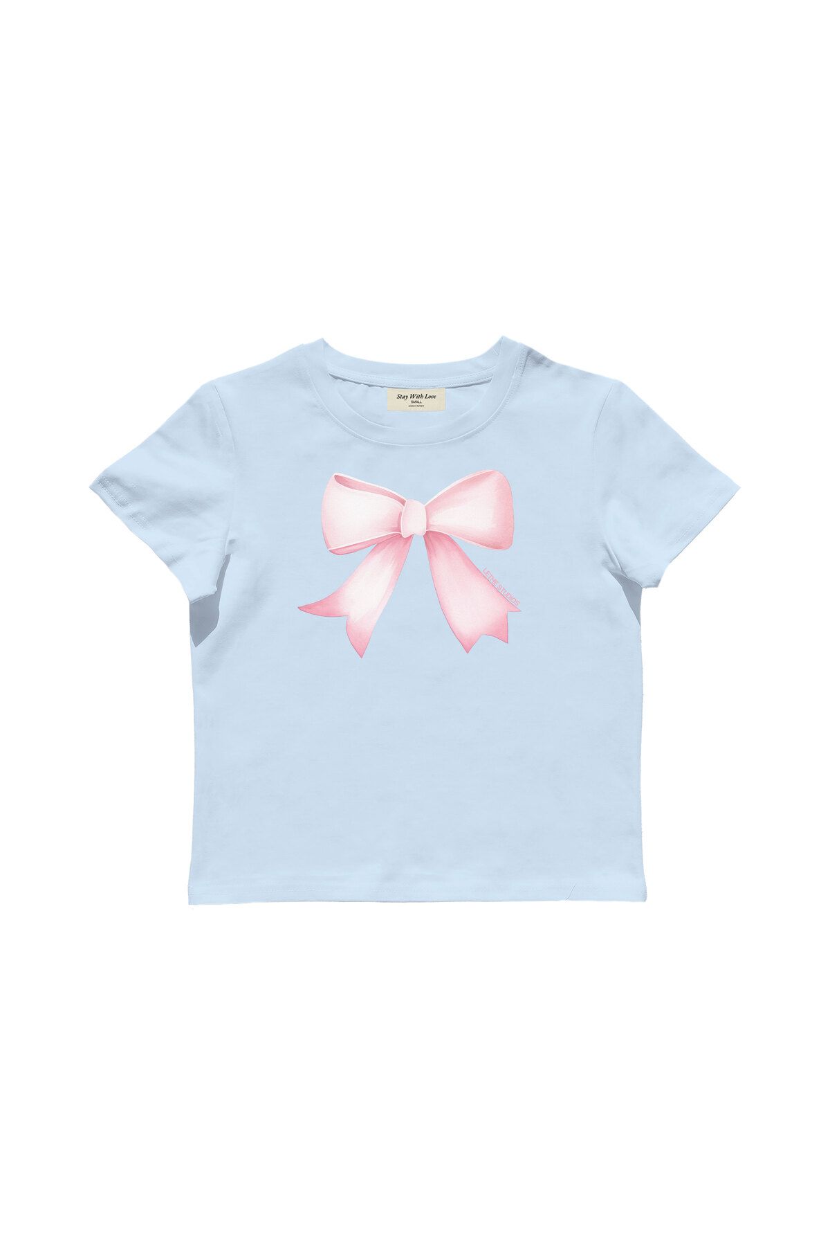 lethestudios Kurdele Baskılı Baby Tee Crop Top