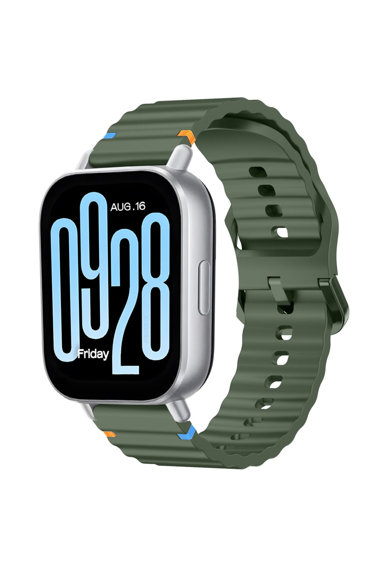 Sneezy Redmi watch 5 Lite 5 Active İle Uyumlu Dalga Desenli Tokalı Yumusaş Soft Silikon Kordon