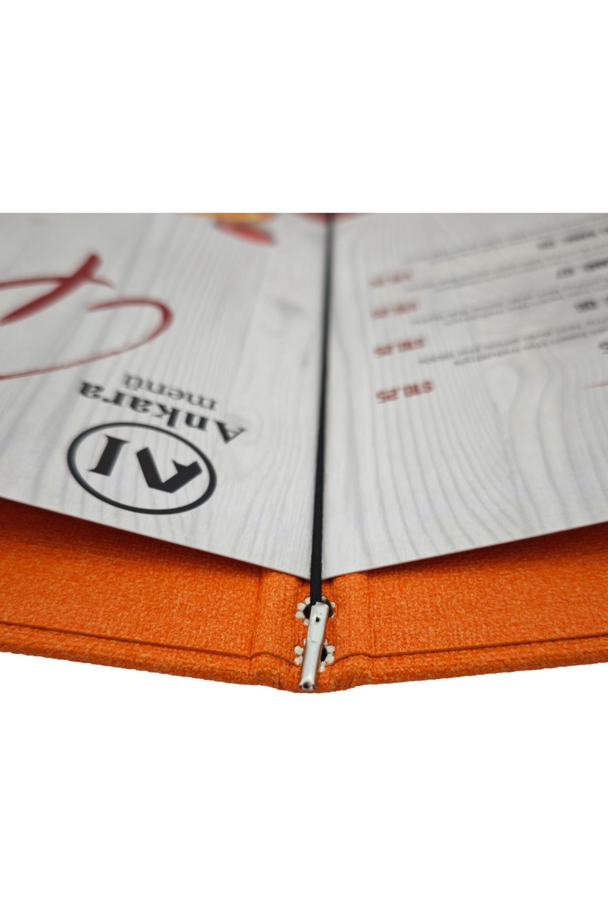ankara menü-A4 Thermo Leather Menu Container, Embossed Printed (Elastic - Snap-On - Drawstring) 4