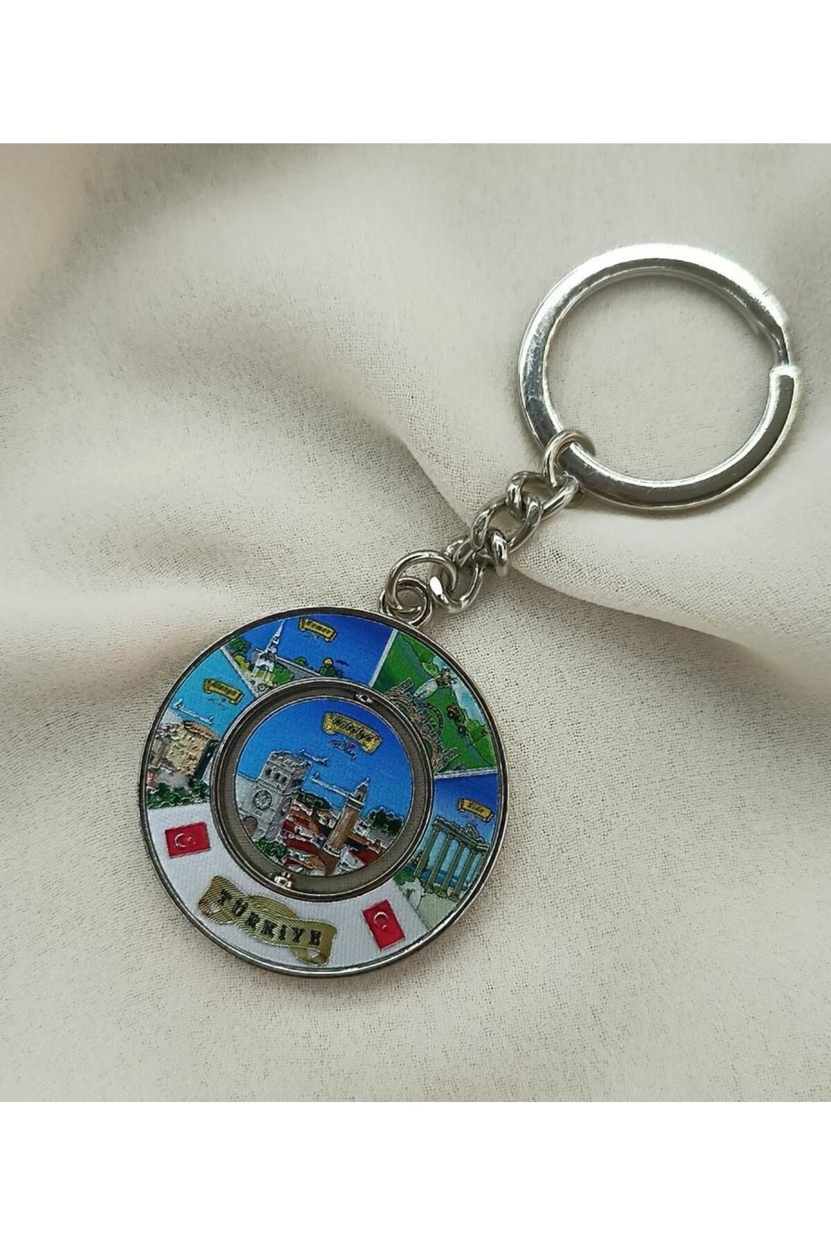 Hd Marketim Anahtarlık Metal Ay Yıldız Turizm Antalya Görselli Çanta Araba Cüzdan Süsü