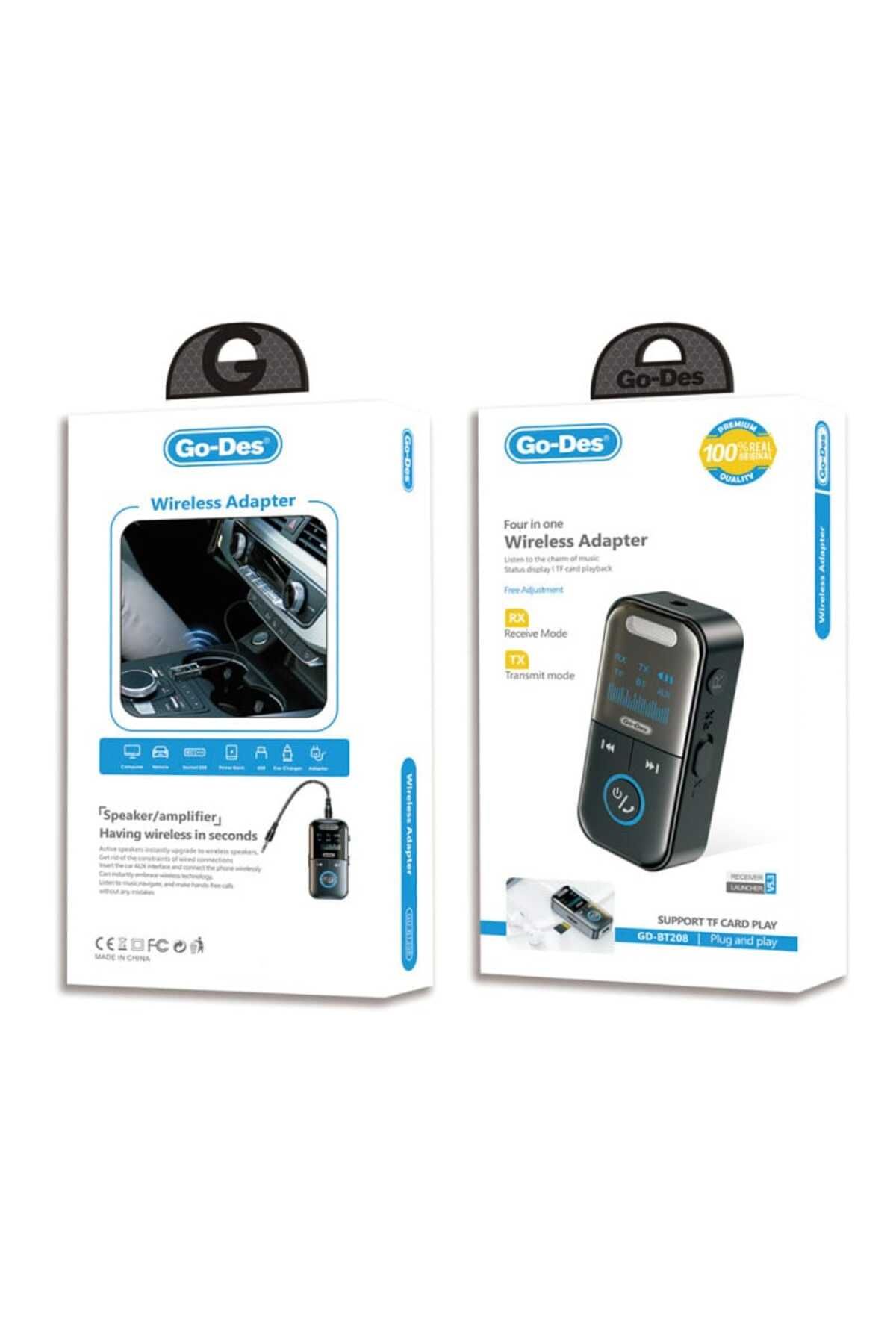 Go-Des-GD-BT208 4-in-1 Wireless Bluetooth 5.3 Audio Transmitter and Receiver Adapter 3