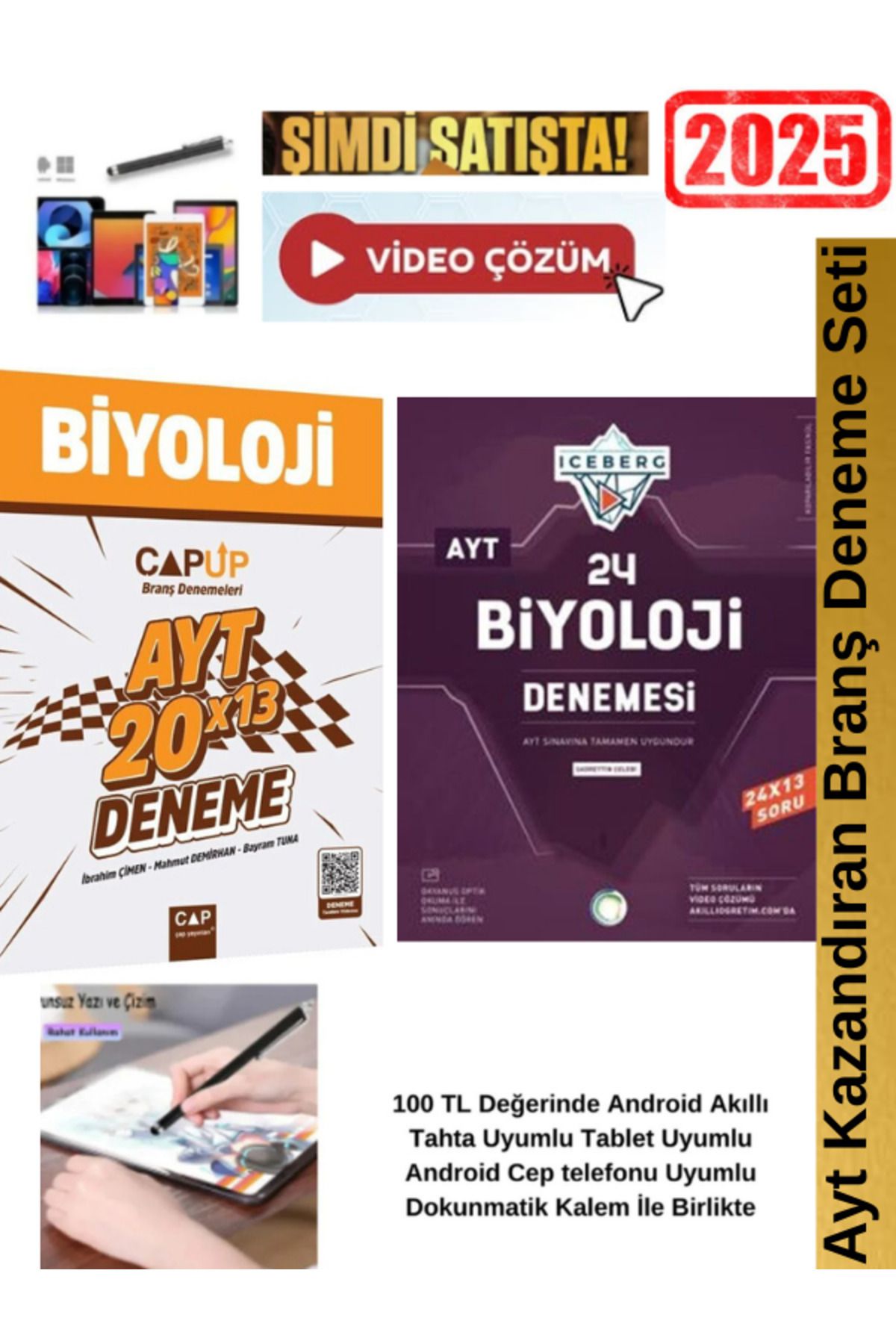 Ens Yayıncılık Çap Ayt 20x13 Biyoloji Branş Deneme+Okyanus Ayt Biyoloji 24 Lü Branş Deneme Seti+Kalem