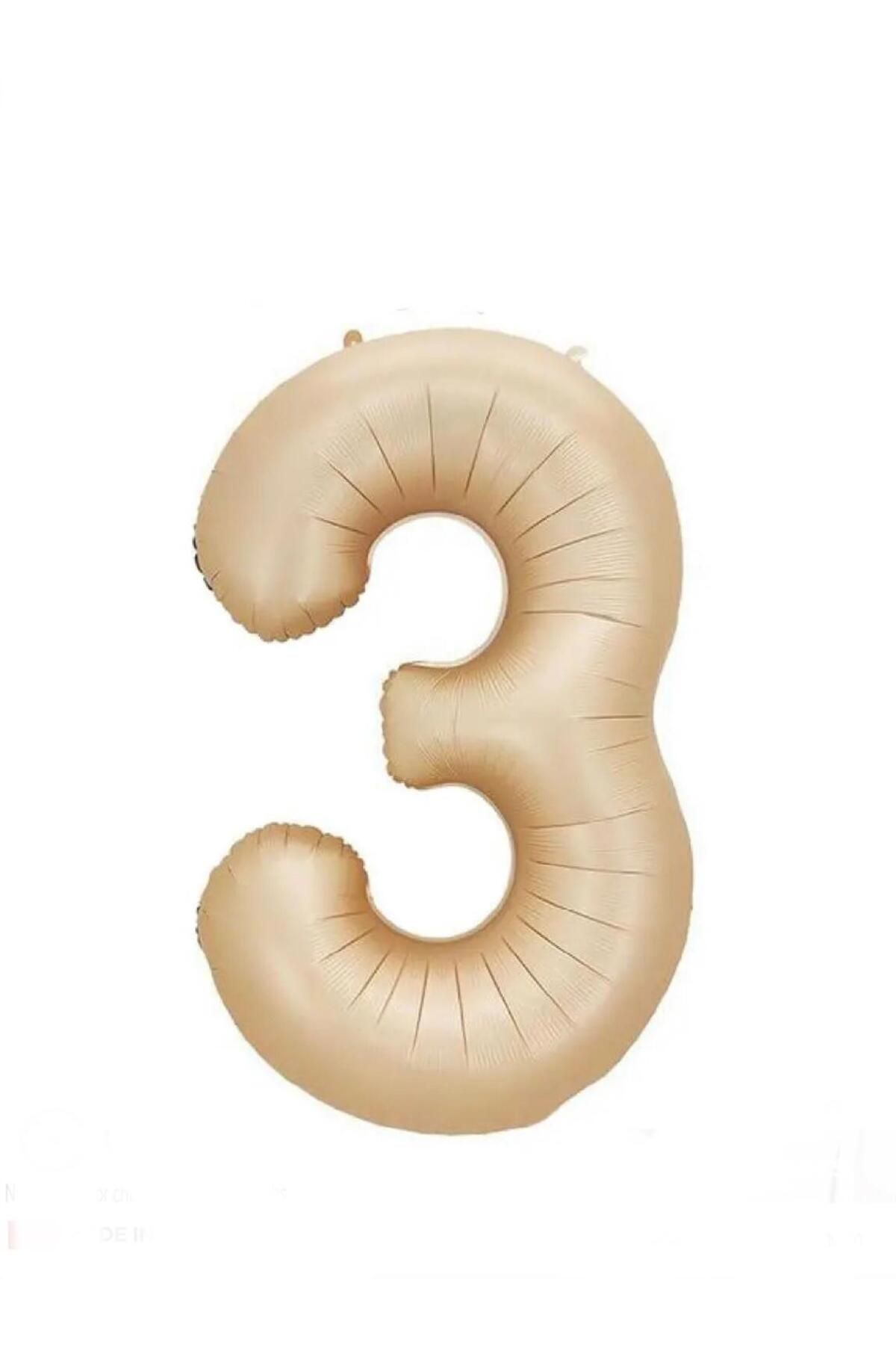 MİNAY 3 RAKAM FOLYO BALON KARAMEL RENK 34" 76cm