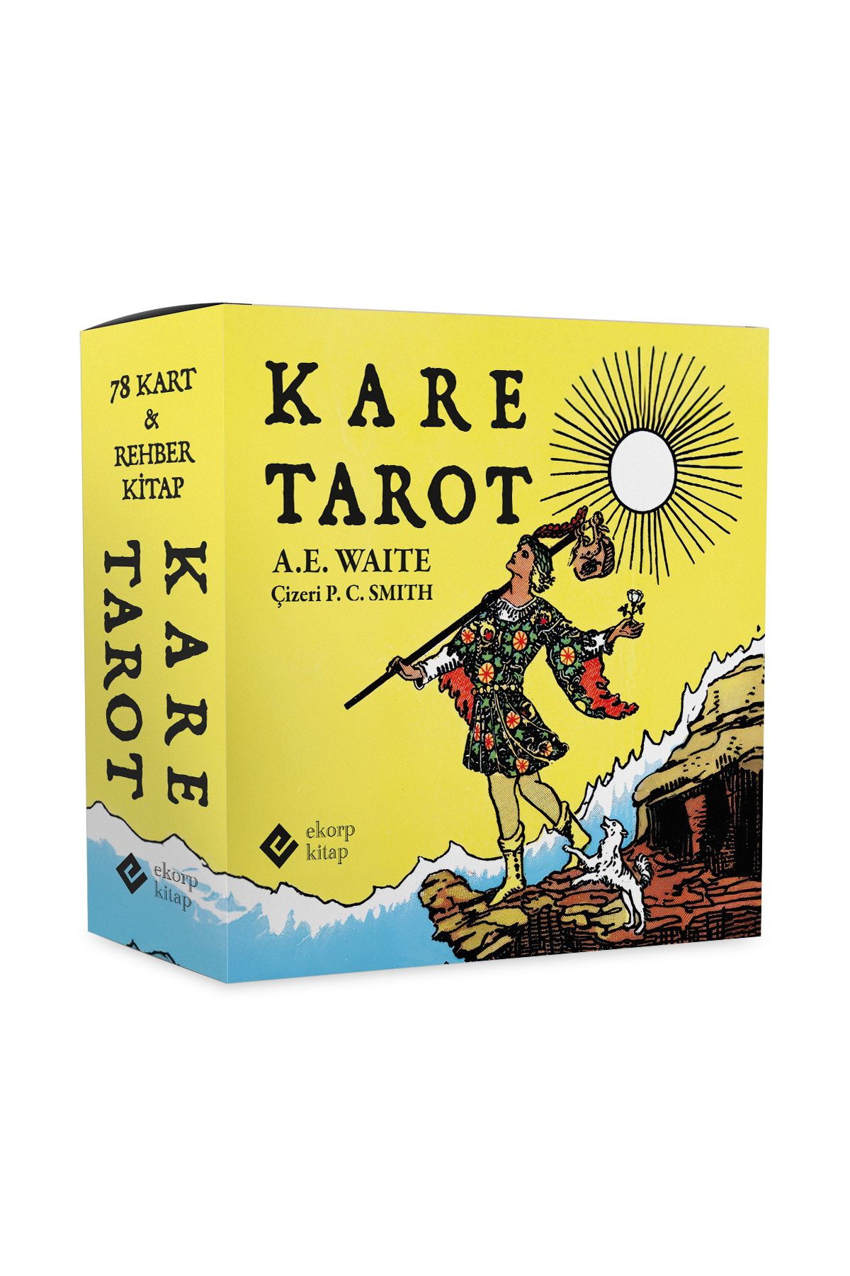 Ekorp Kitap Kare Tarot - 78 Kartlık Deste ve Tarot'un Görsel Anahtarı Rehber Kitap - Rider-Waite Kare
