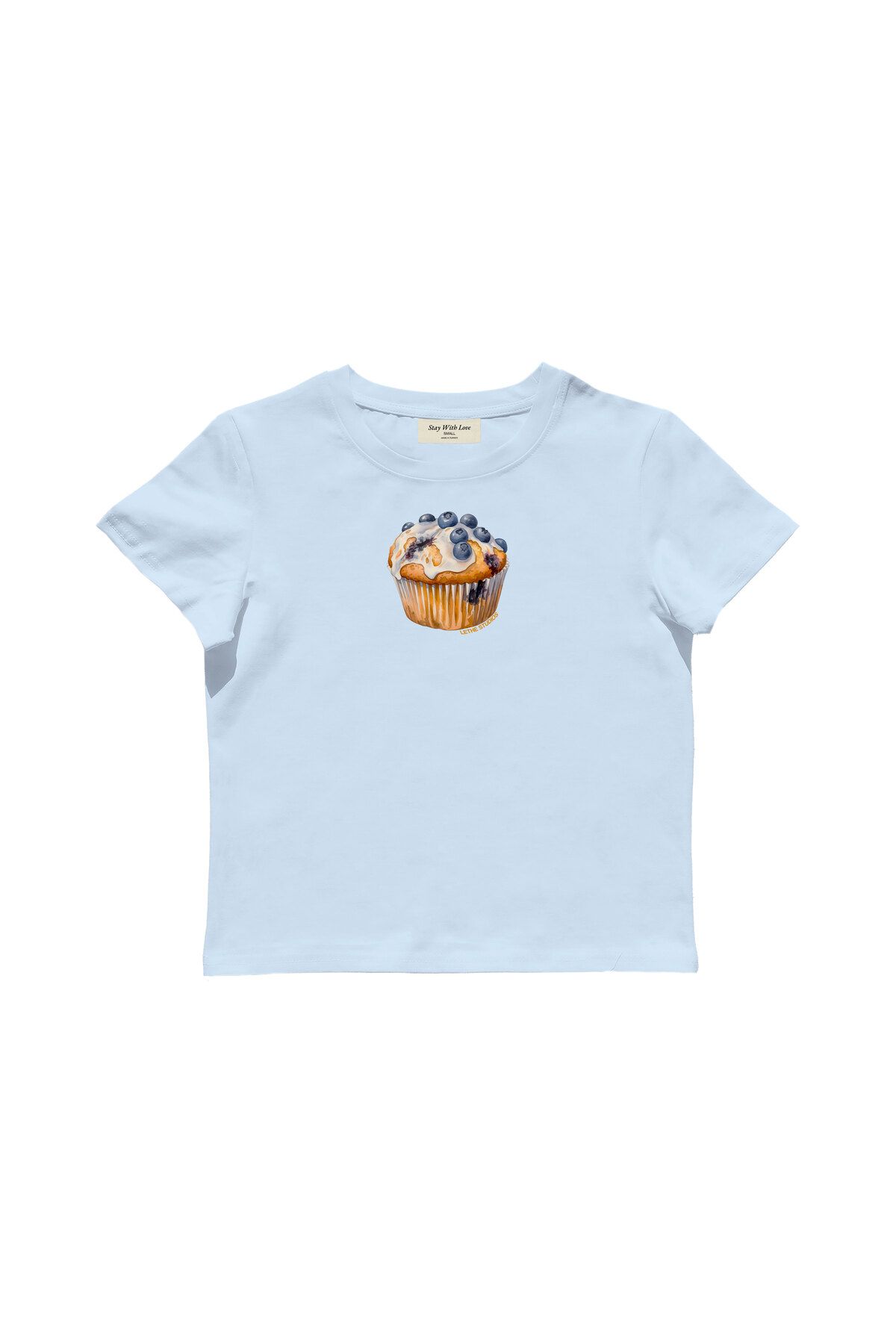 lethestudios Cupcake Baskılı Baby Tee Crop Top