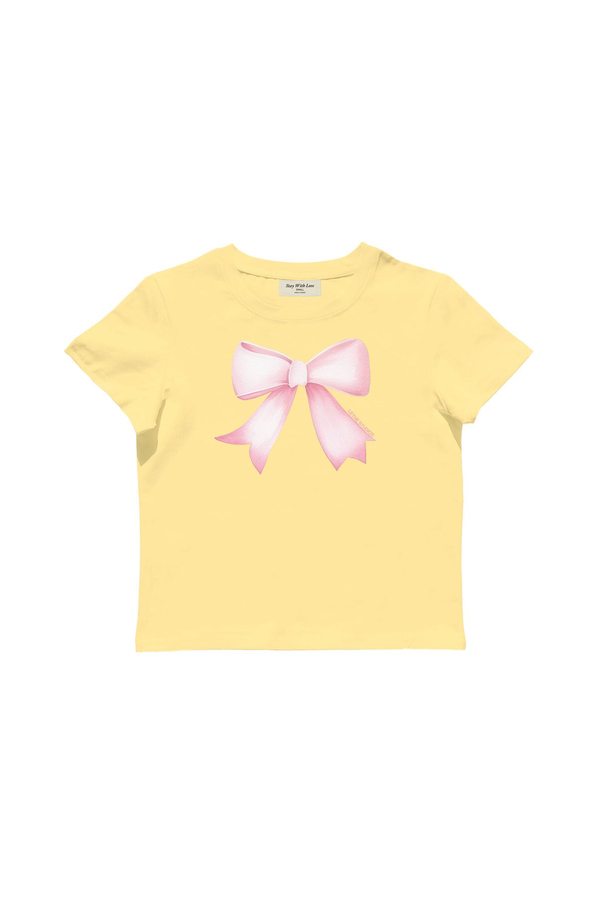 lethestudios Kurdele Baskılı Baby Tee Crop Top