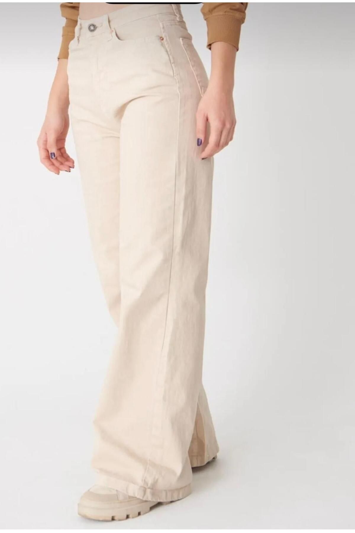 LAMİRA NEW STAR'S KADIN YÜKSEKBEL WİDE LEG (BOL PAÇA) PALAZZO JEANS PANTOLON