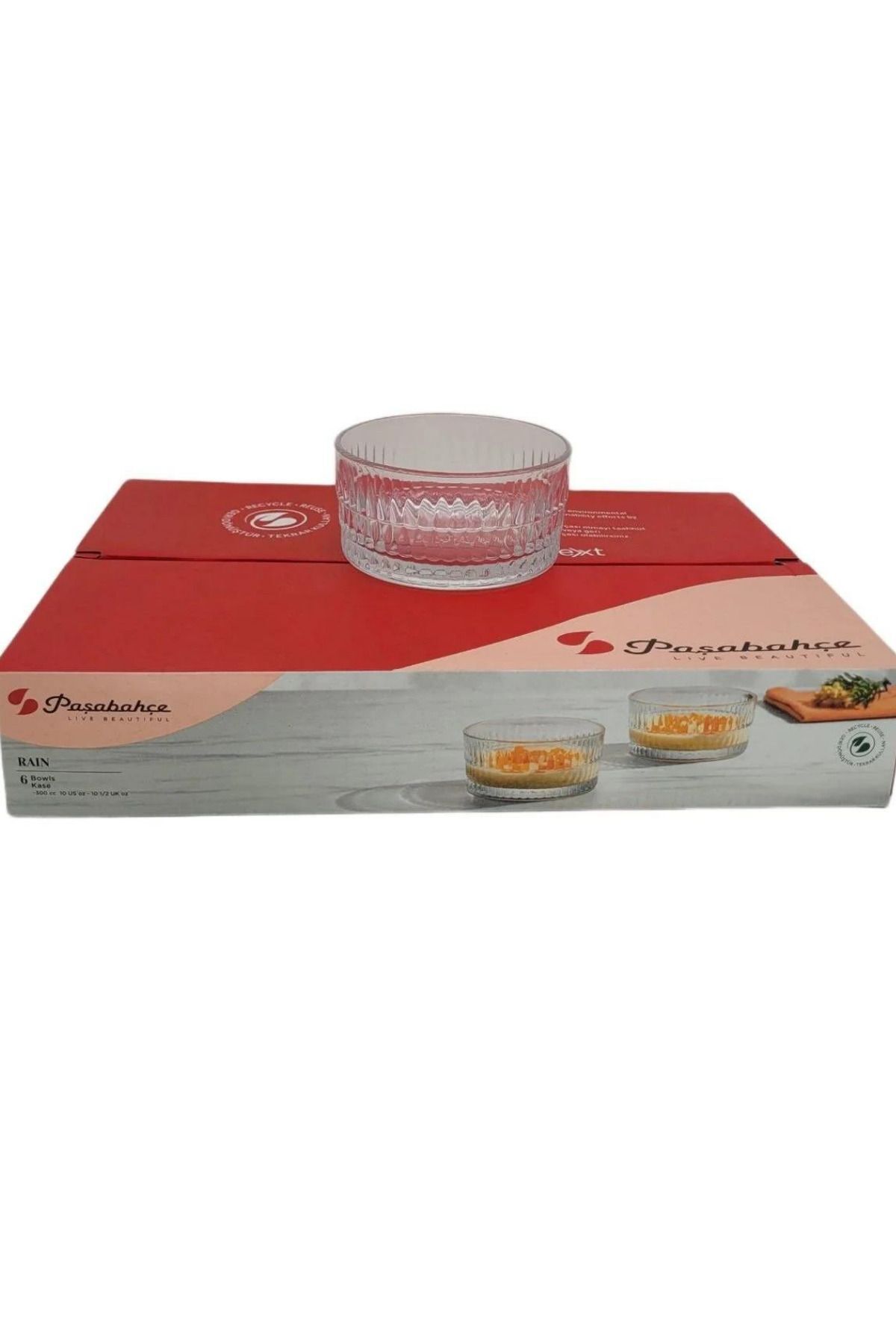 PAŞABAHÇE CAM Paşabahçe Rain Kase 530122 6'lı Cam Kase - 300 CC