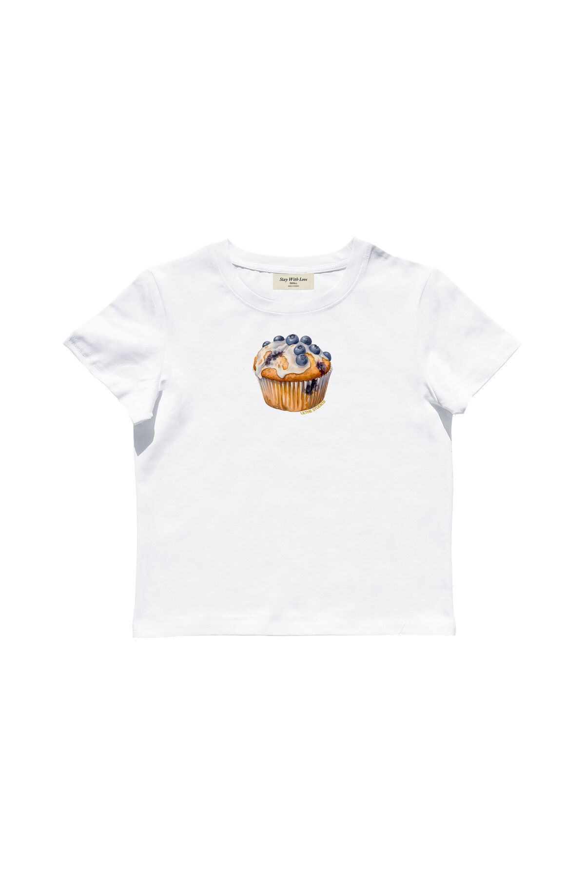lethestudios Cupcake Baskılı Baby Tee Crop Top