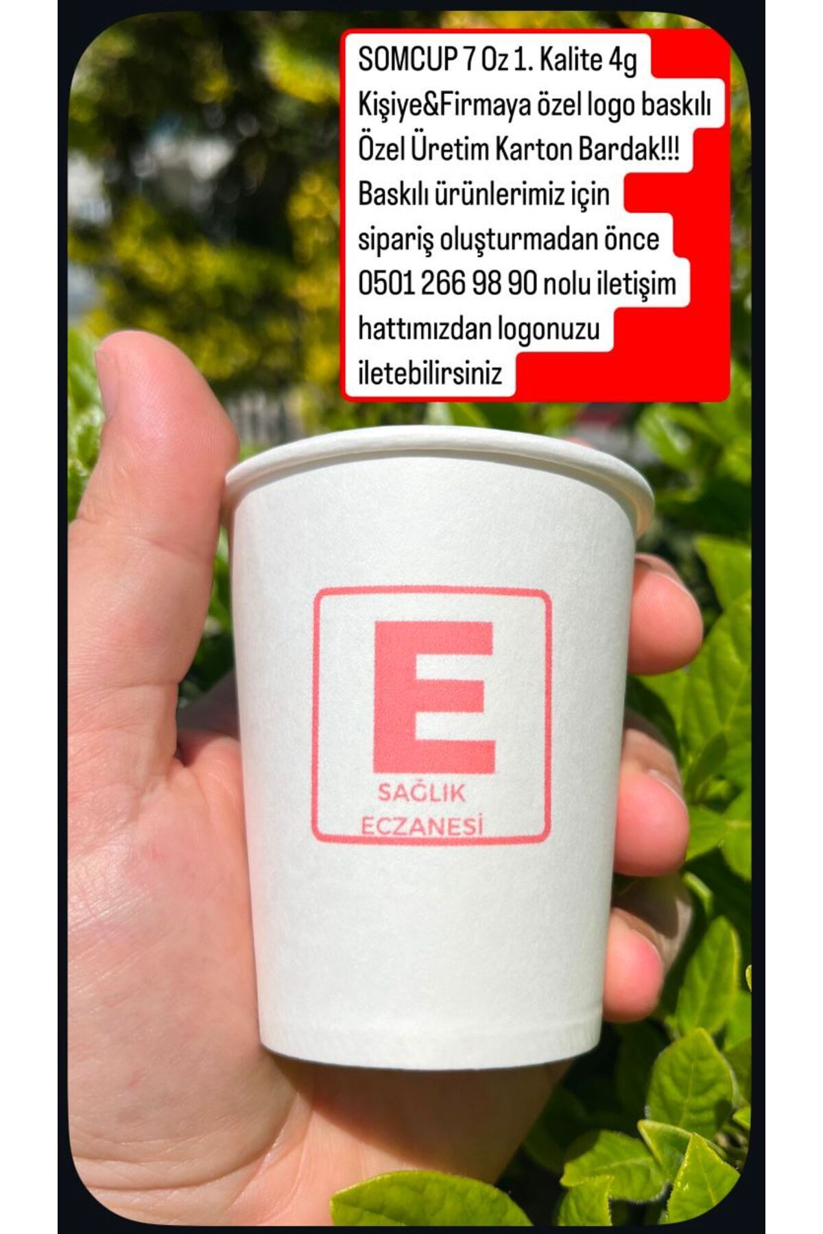 som SOMCUP Kişiye&Firmaya Özel 7 Oz (50x5 250 Adet) 1. kalite sızdırmaz özel üretim logolu karton bardak