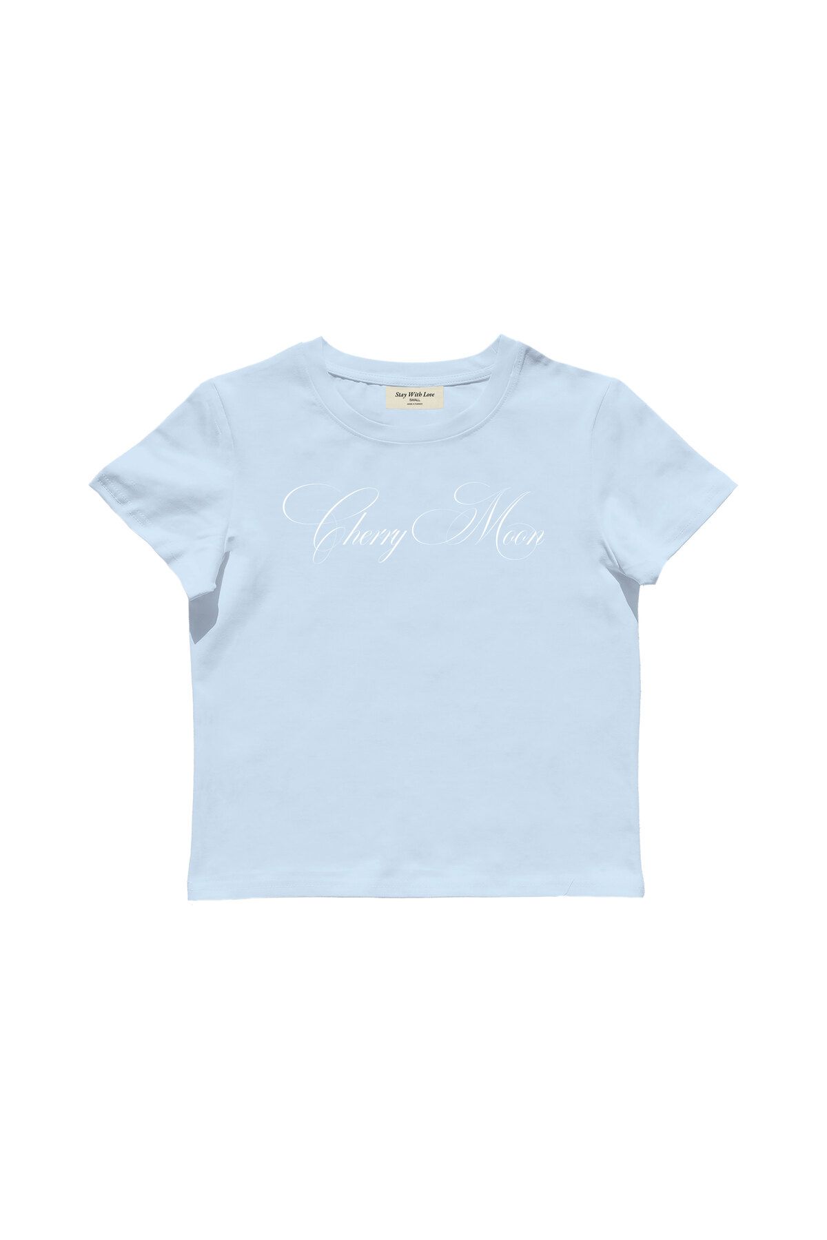 lethestudios Cherry Moon Baskılı Baby Tee Crop Top