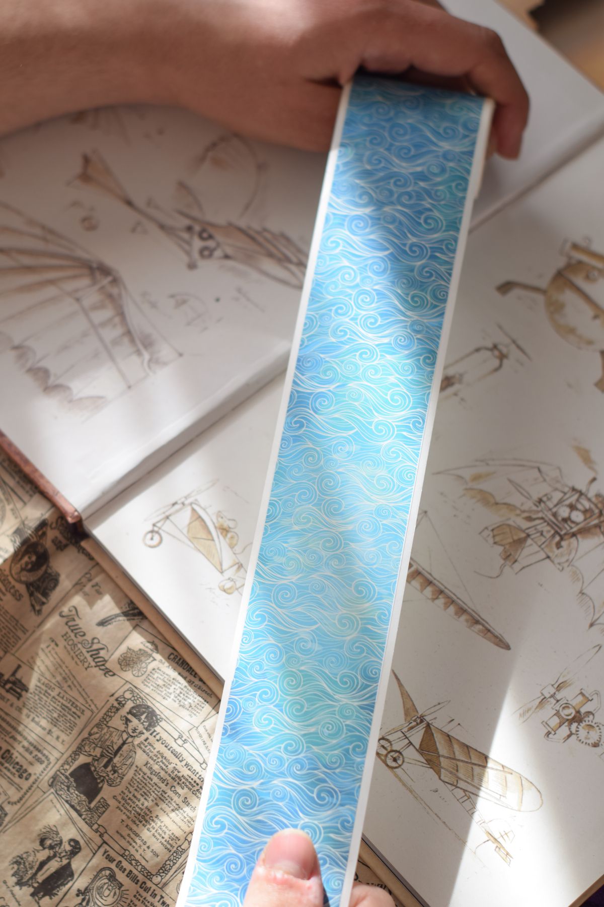 GÖKÇETasarım Dalga Desenli Washi Bant (5 cm x 2 m) / Washi Tape, Scrapbook, Journal