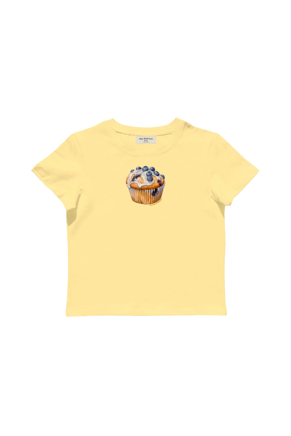 lethestudios Cupcake Baskılı Baby Tee Crop Top