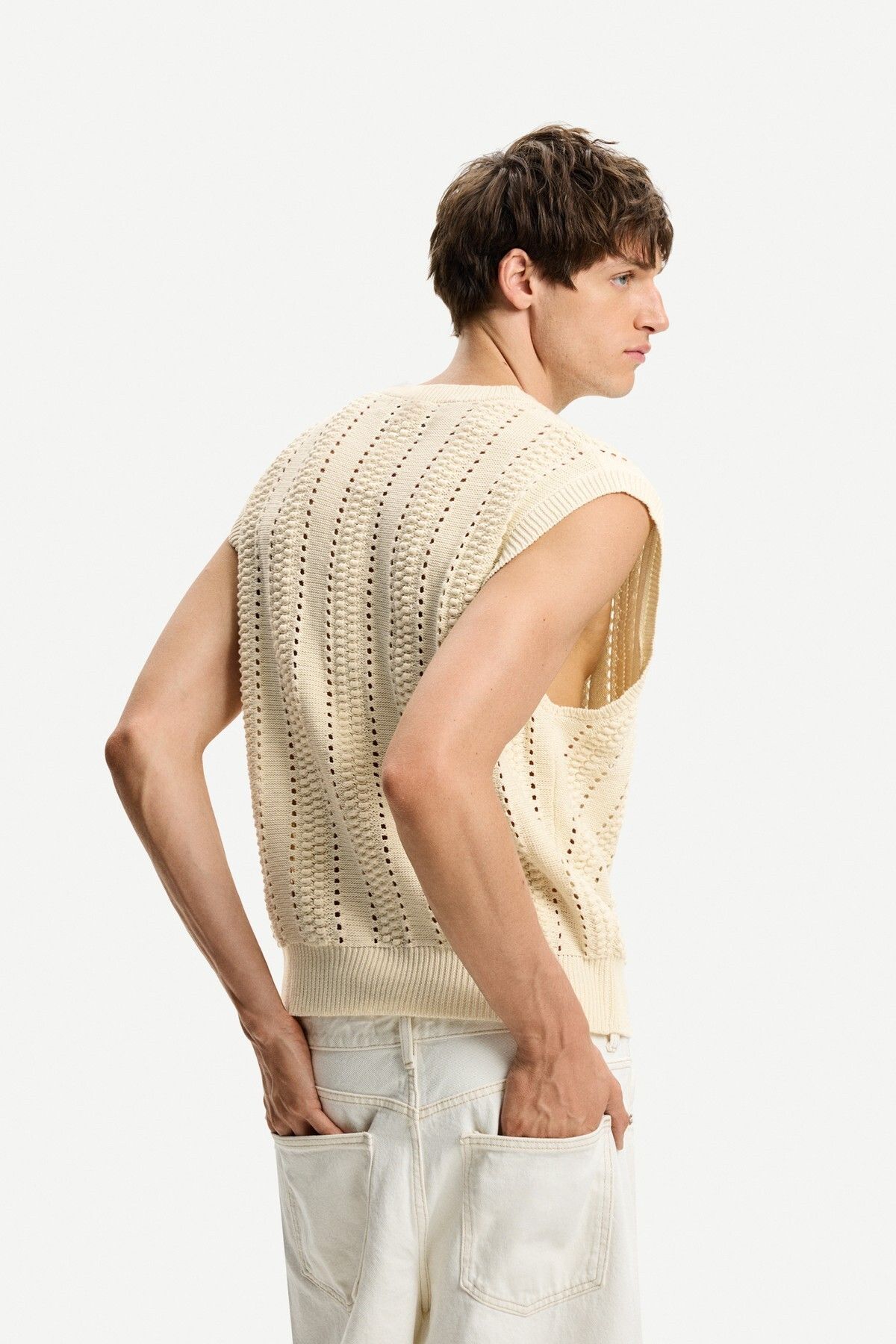 Bershka-Textured open knit vest 3