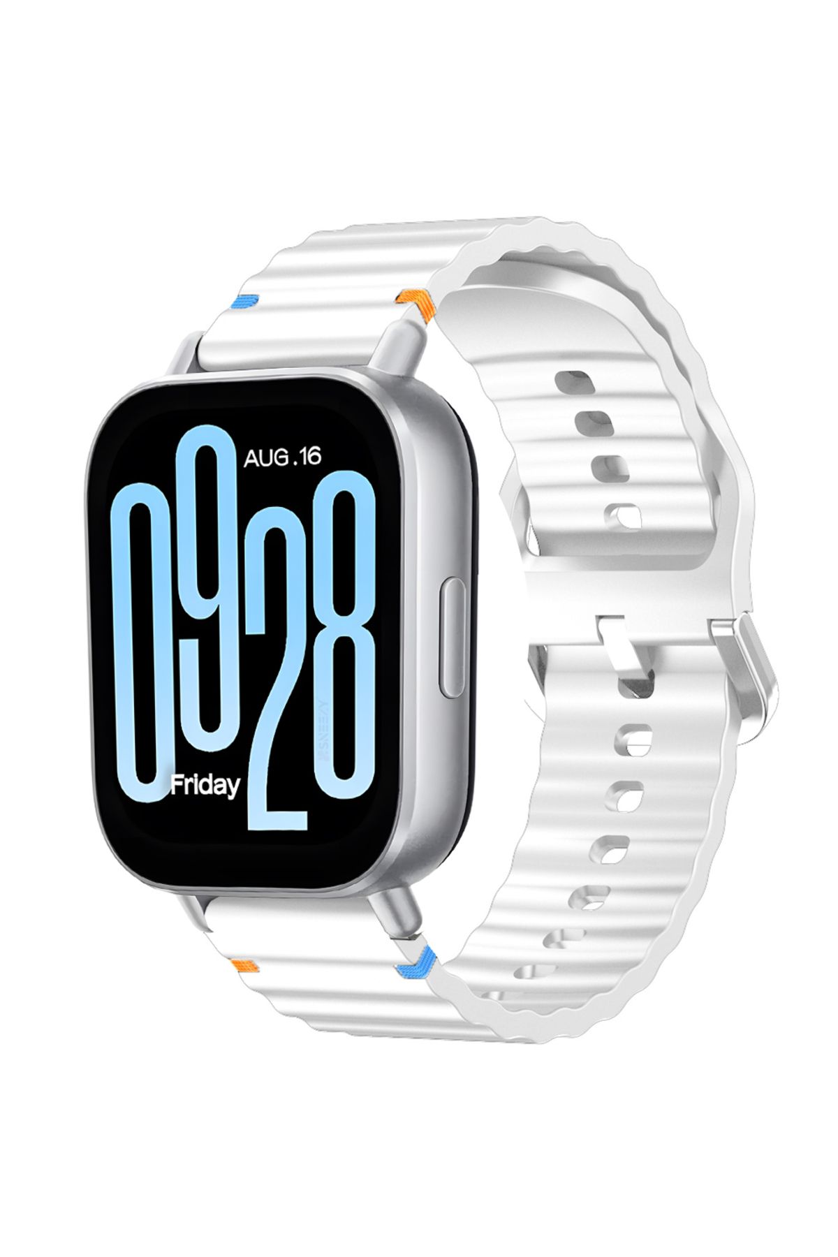 Sneezy Redmi watch 5 Lite 5 Active İle Uyumlu Dalga Desenli Tokalı Yumusaş Soft Silikon Kordon