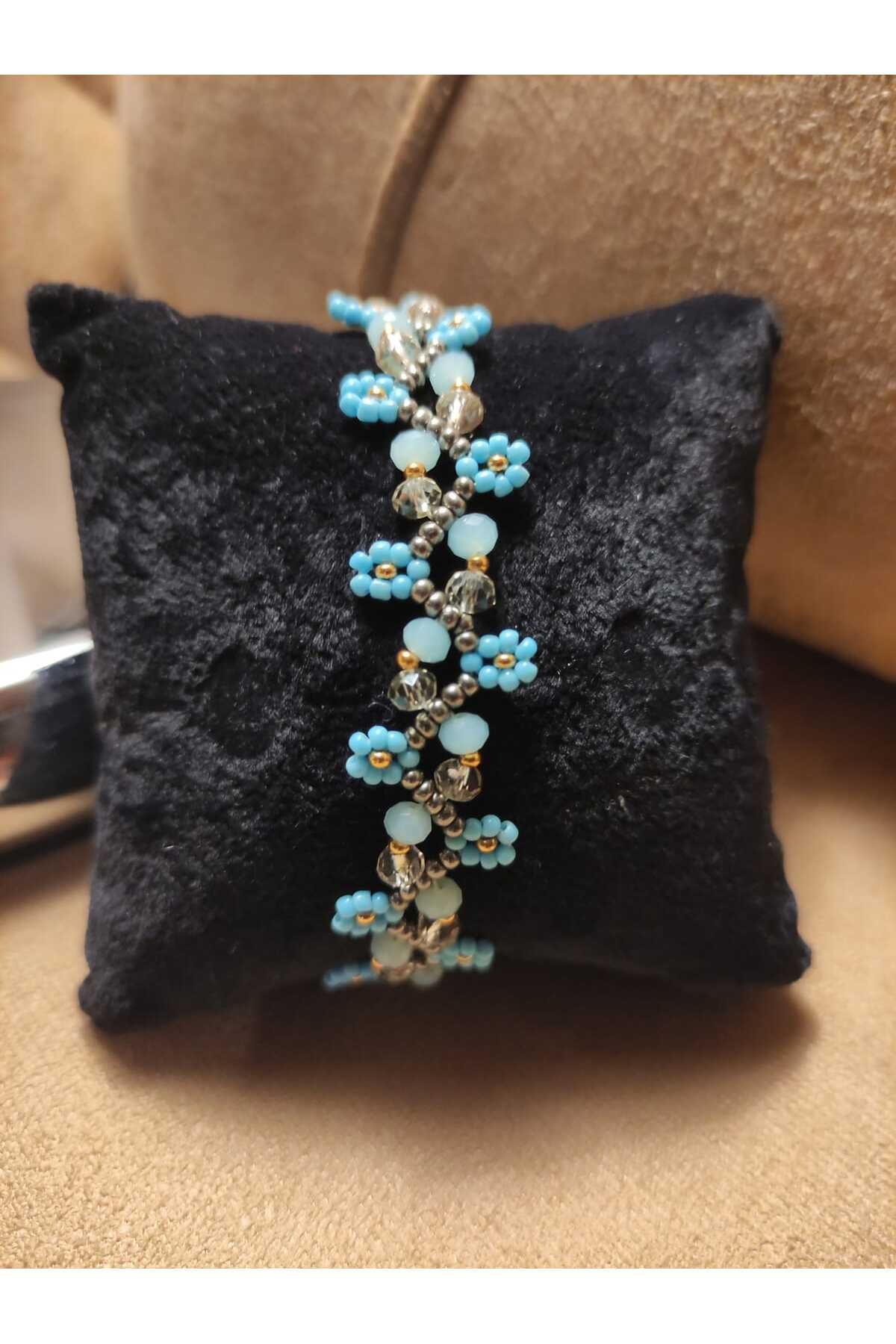 MODA Hand Made El yapımı Kadın Kristal Boncuk ve Cam Kum Boncuk Bileklik
