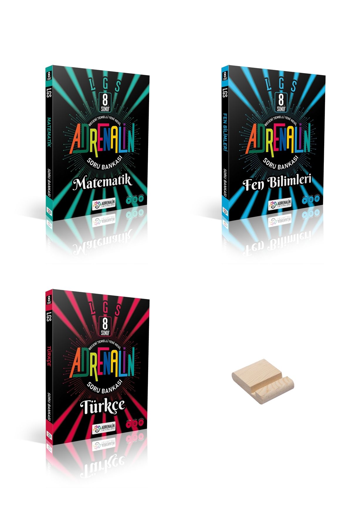 Adrenalin Yayınları LGS 8. Sınıf Matematik Fen Bilimleri ve Türkçe 3lü Set Soru Bankası