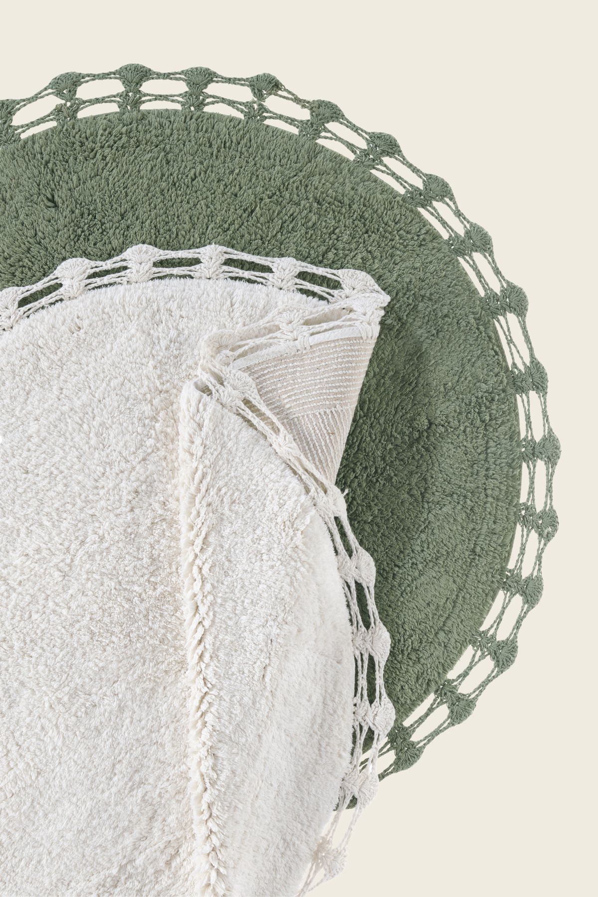 İrya-Luna Round Bath Mat 100% Cotton 90X90 Khaki 3