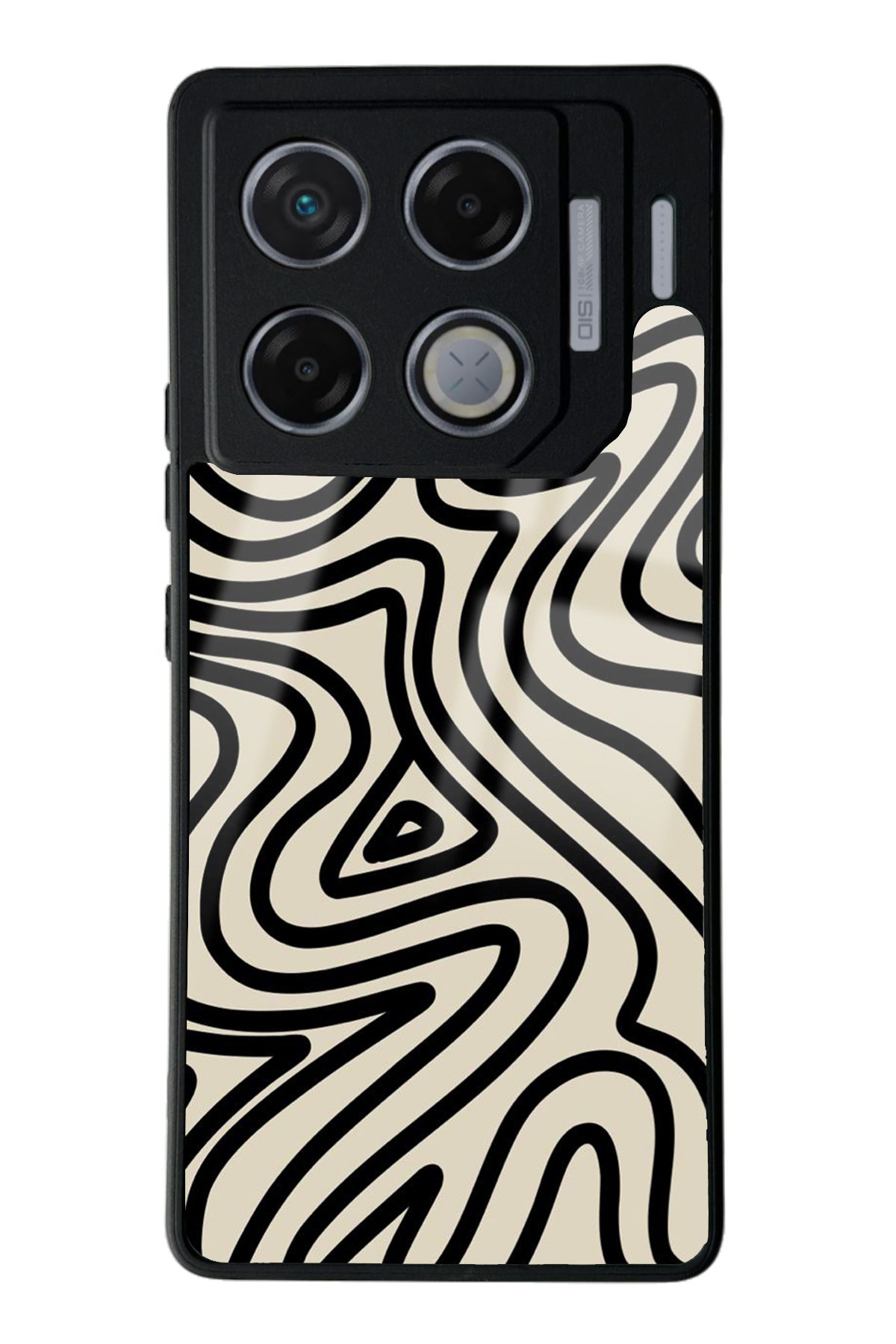 Spoyi İnfinix GT 20 Pro Bej Geometrik Tasarımlı Glossy Telefon Kılıfı