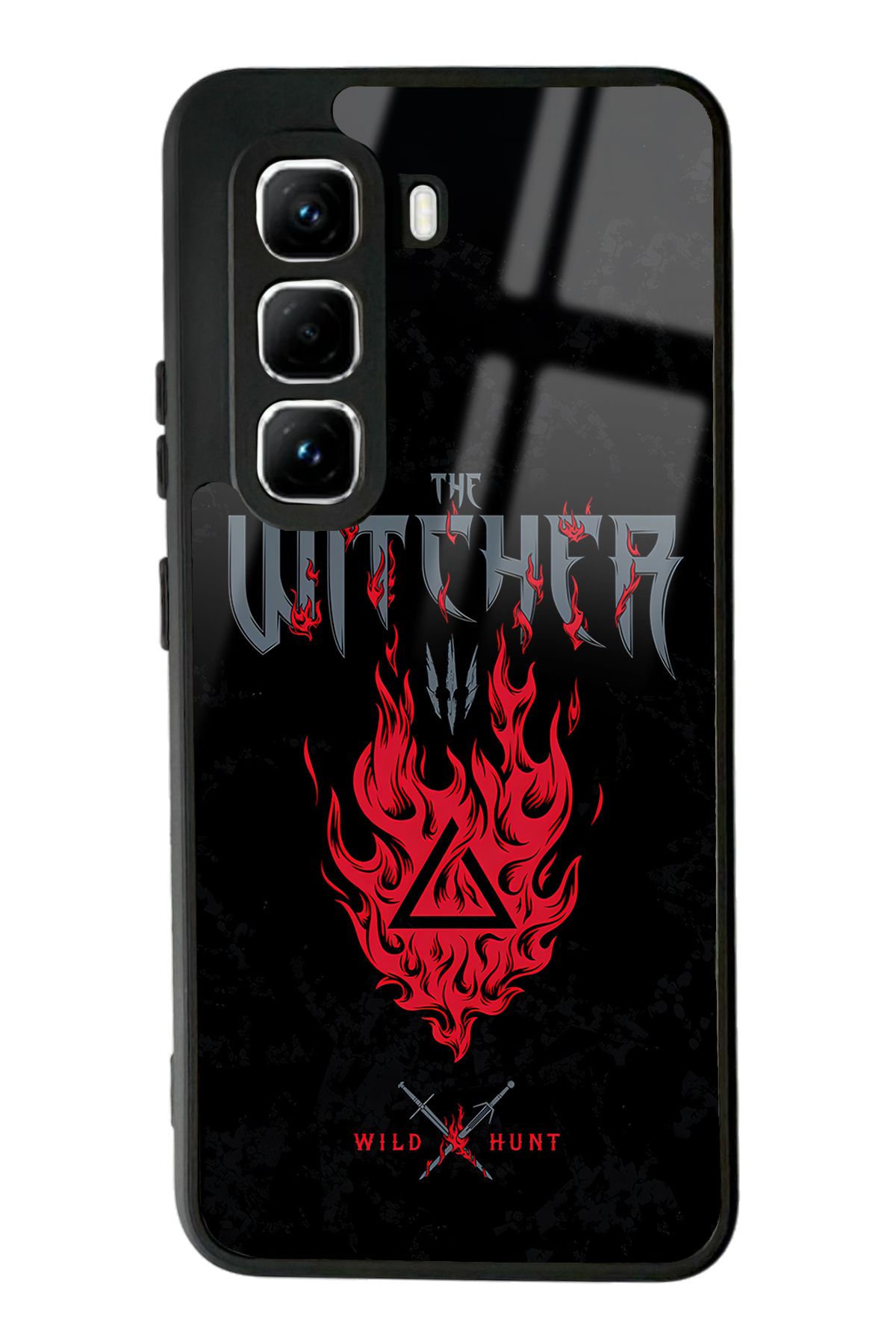 Spoyi İnfinix Hot 50 Pro Witcher 3 Fire Tasarımlı Glossy Telefon Kılıfı