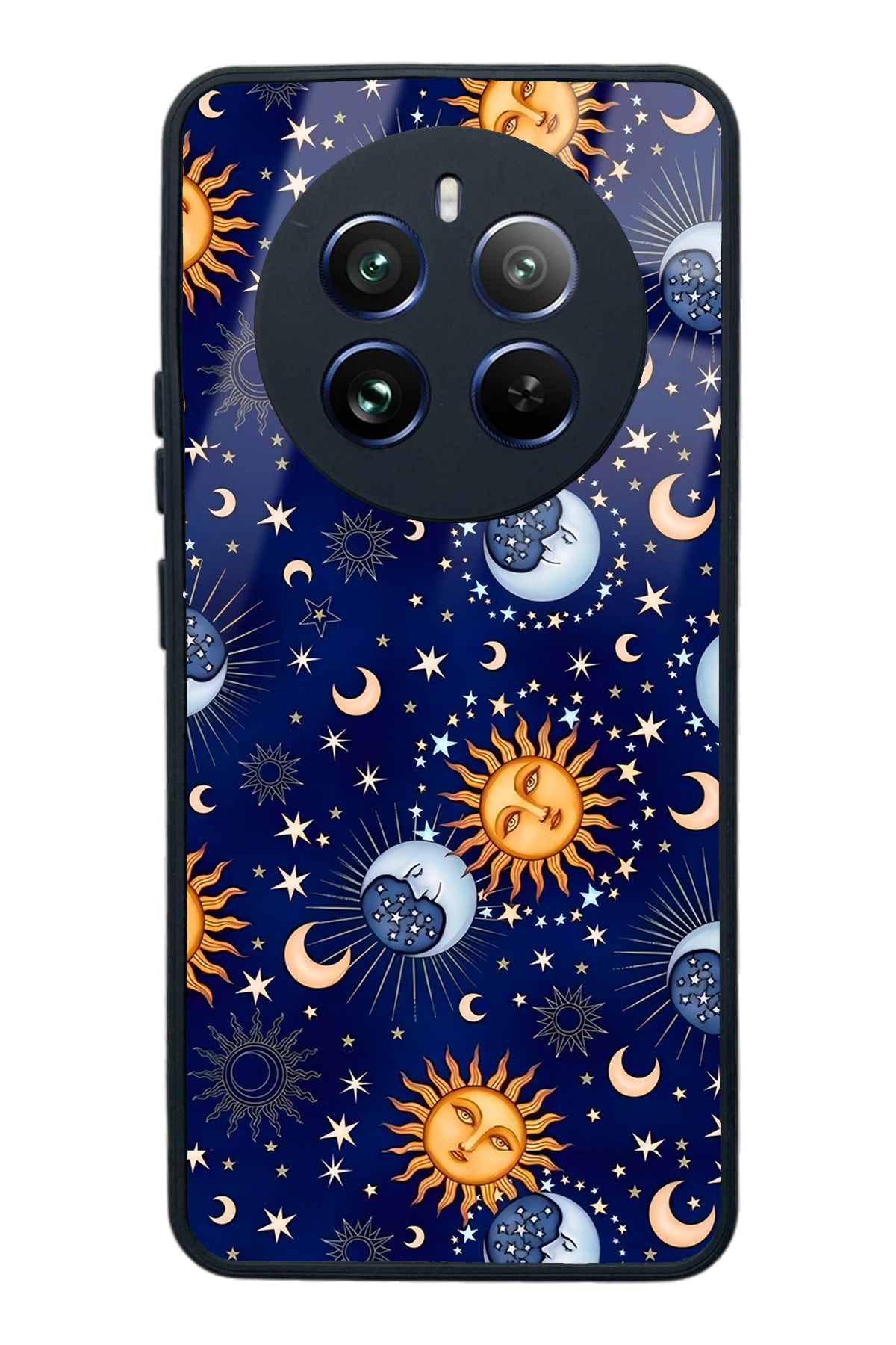 Spoyi Oppo Realme 12 Pro Ay Güneş Pijama Tasarımlı Glossy Telefon Kılıfı