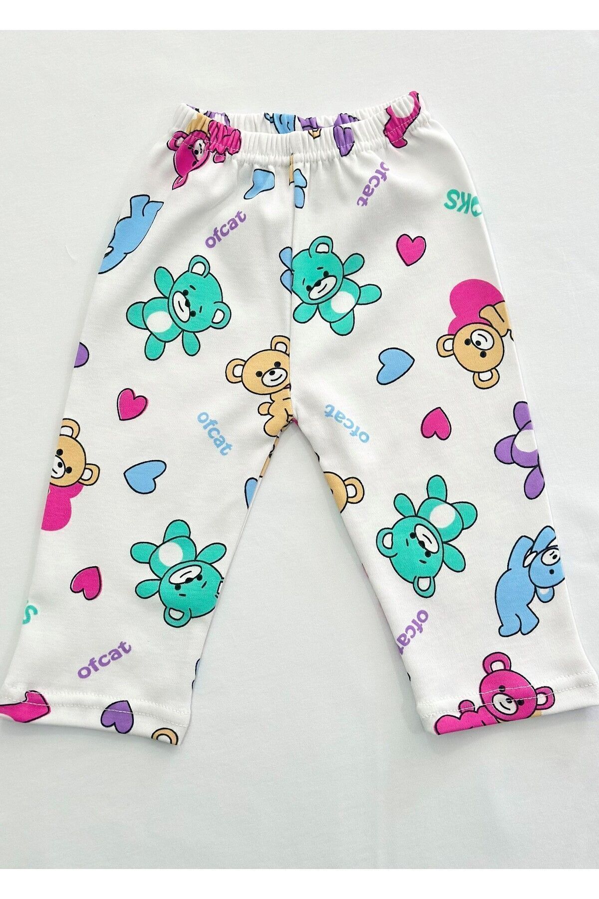 Drop Kids Bebek Pijama Takımı Renkli Ayıcık Desen %100 Pamuk Yenidoğan Çocuk Pijama fotoğrafı 5 (önizleme)