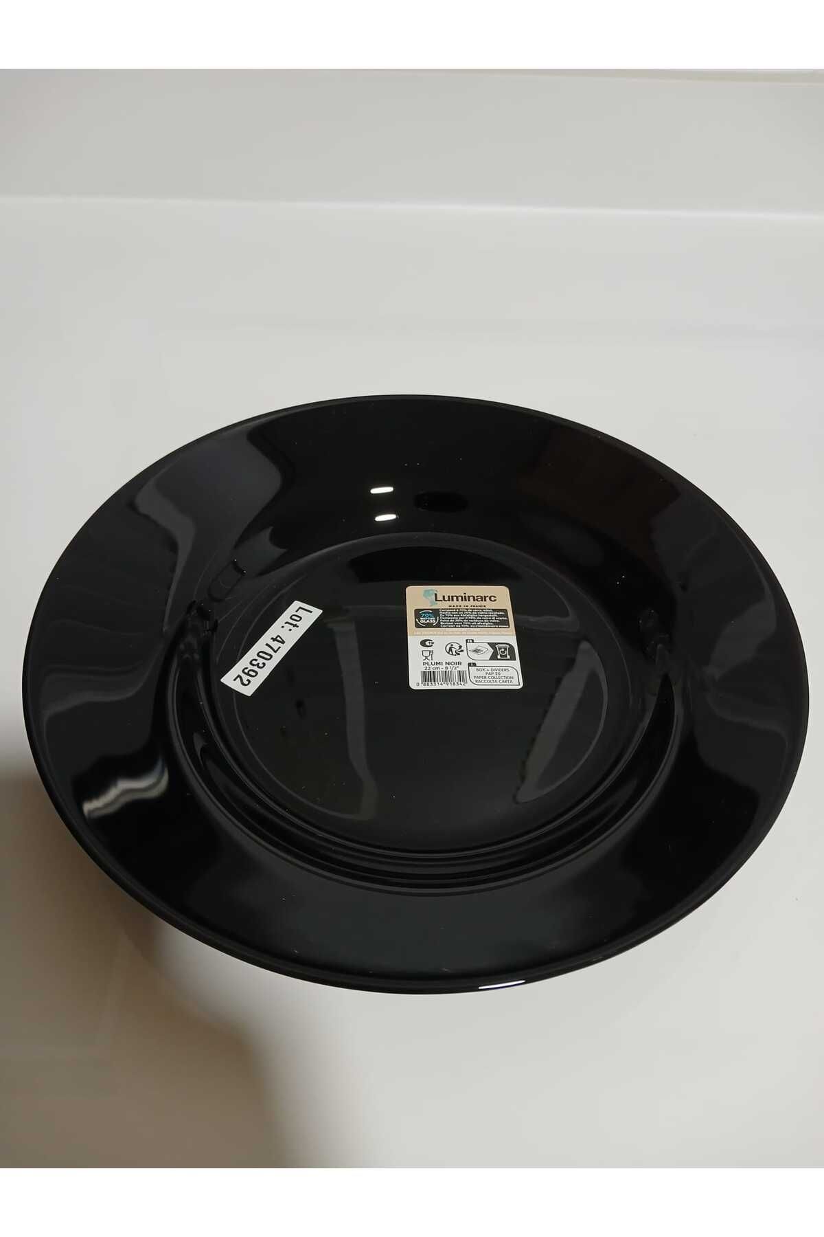 Luminarc Plumı Noir Yemek Tabağı 6 adet SİYAH (22 CM)