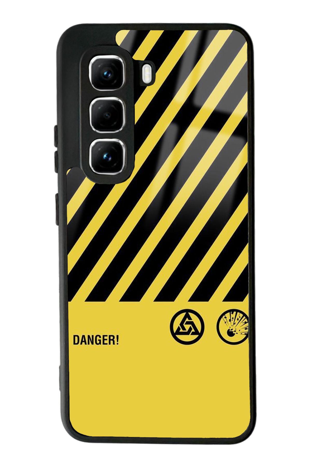 Spoyi İnfinix Hot 50 Pro Danger Tasarımlı Glossy Telefon Kılıfı