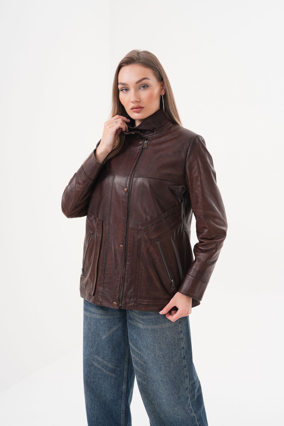 Metins Leather Kadın Deri Mont