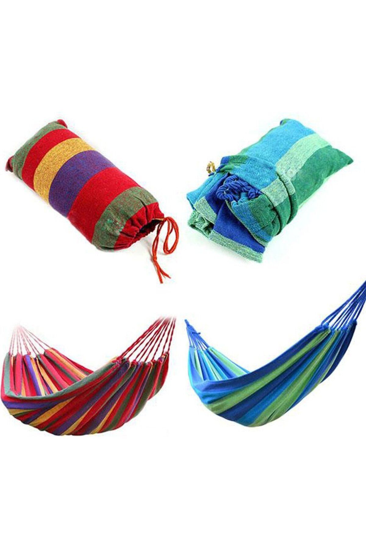BONJUX Kamp Piknik Hamağı Bahçe Balkon Outdoor Kamp Salıncak Hamak Çok Renkli 190 x 80 cm