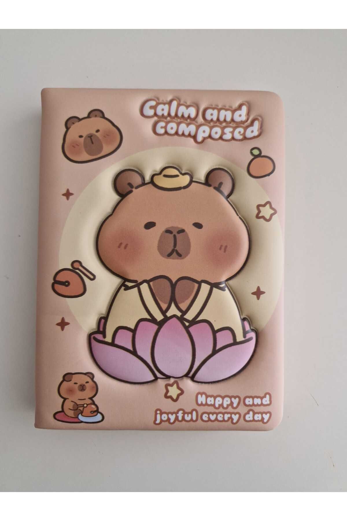 ETİKETİM Capybara Temalı Calm 3D Çizgili Defter 96 YP