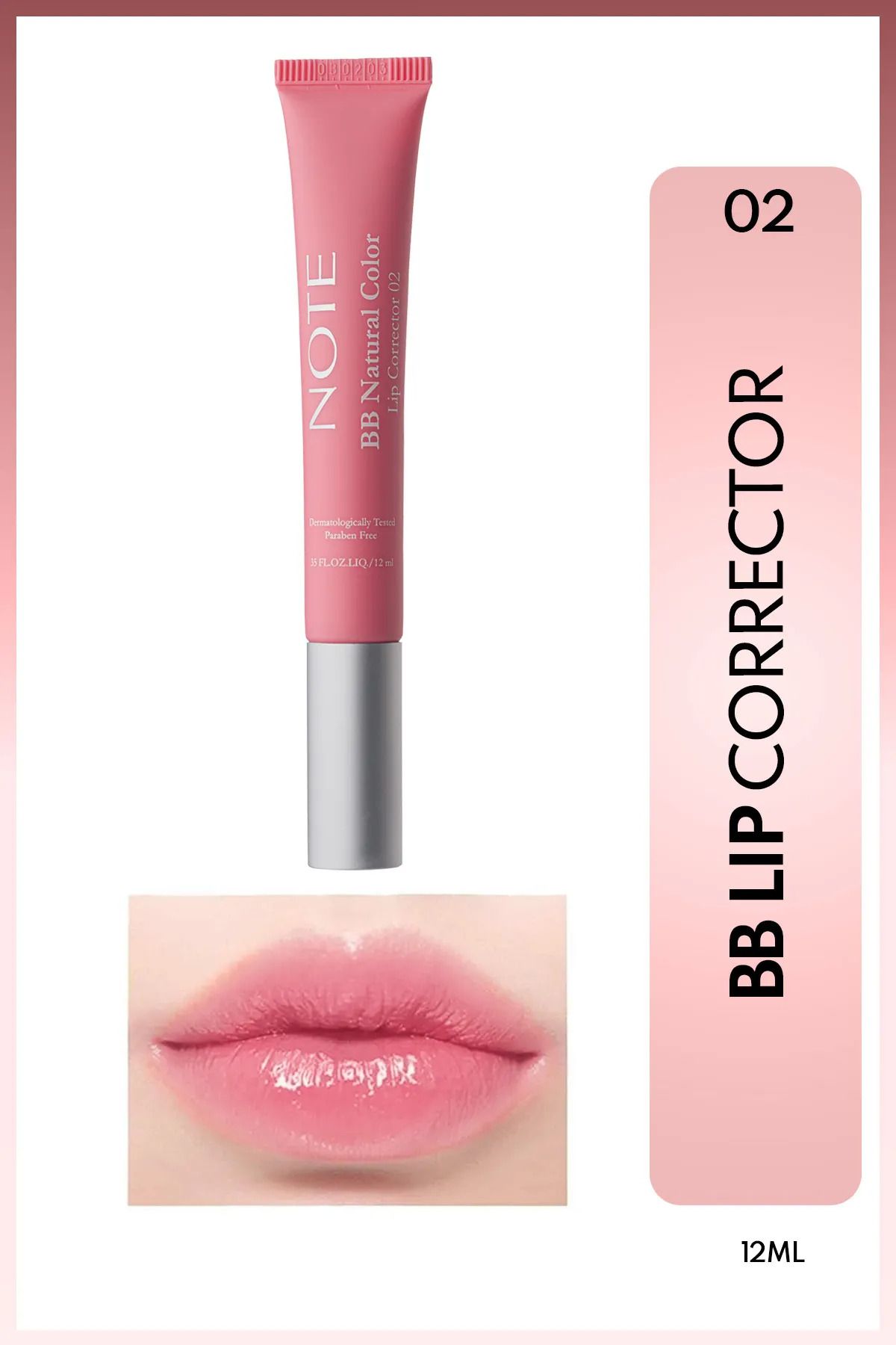 Note Cosmetics Bb Lip Corrector Renk Eşitleyici Ve Nemlendirici Dudak Parlatıcısı - 02 - Pembe