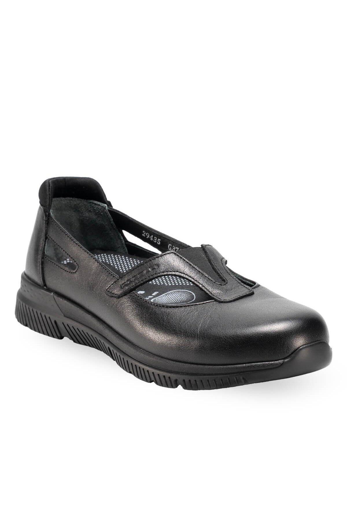 Forelli 29435-g Sole Siyah Kadın Hakiki Deri Ayakkabı