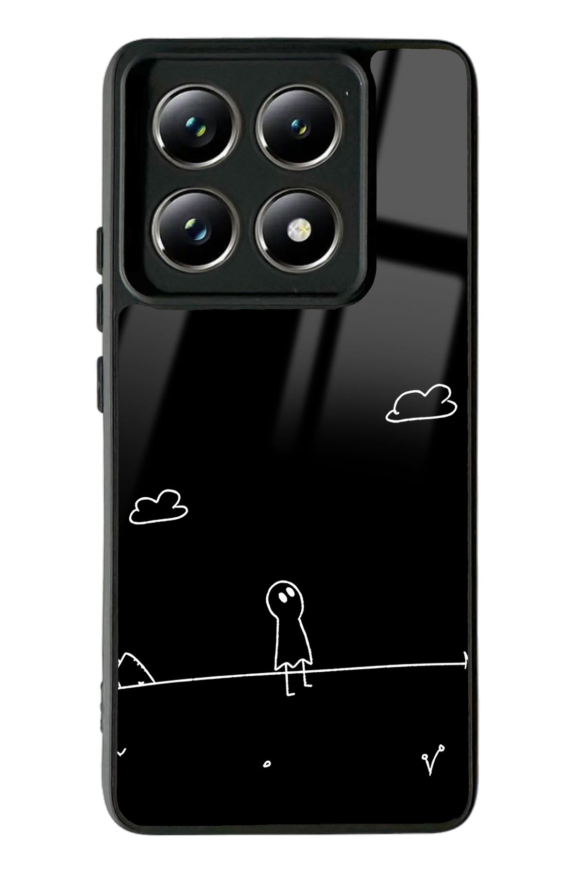 Spoyi Xiaomi Mi 14 T Pro Doodle Casper Tasarımlı Glossy Telefon Kılıfı