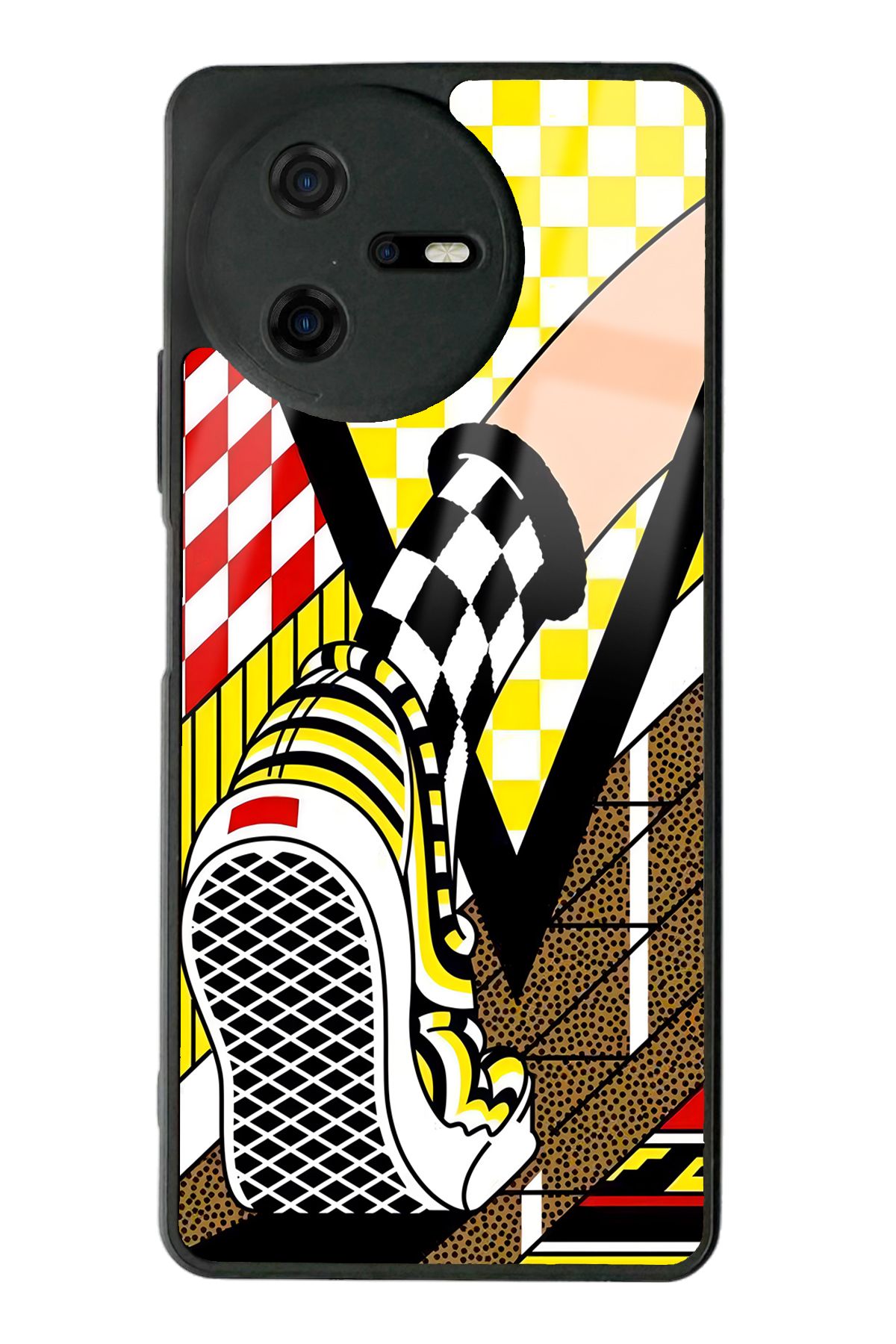 Spoyi Casper Via A40 Yellow Plaid Tasarımlı Glossy Telefon Kılıfı