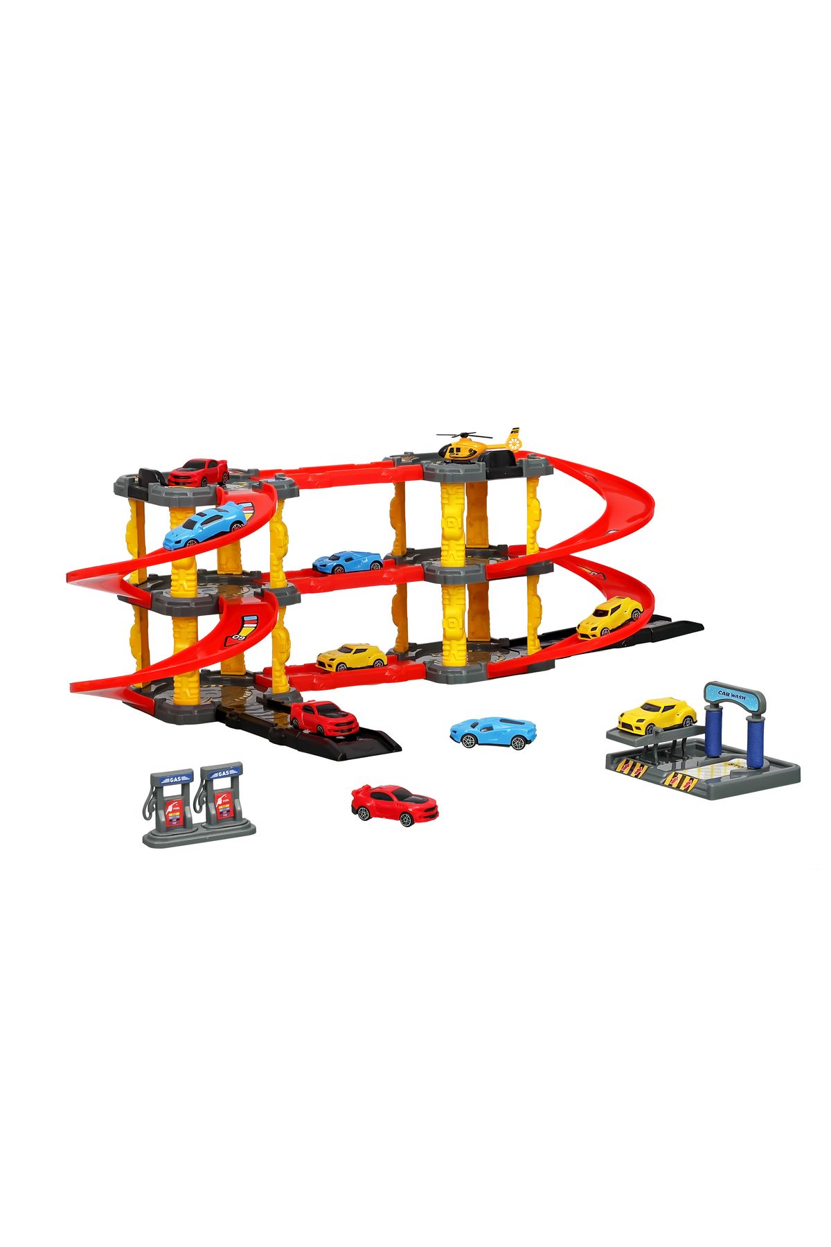 HEROES TOYS 49 Parça 3 Katlı Garaj Seti - Kapalı Otopark Seti Çocuk Eğitici Öğretici Eğlenceli Oyuncak