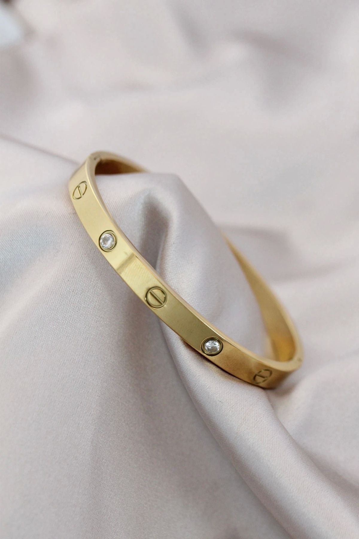 STOREMAX 316L Çelik Gold Renk Zirkon Taşlı Bileklik