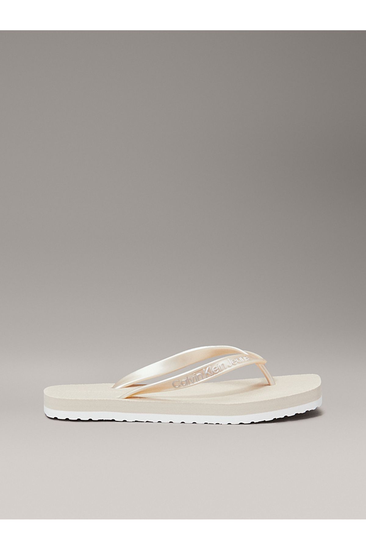 Calvin Klein Metallic Square Toe Flip Flops