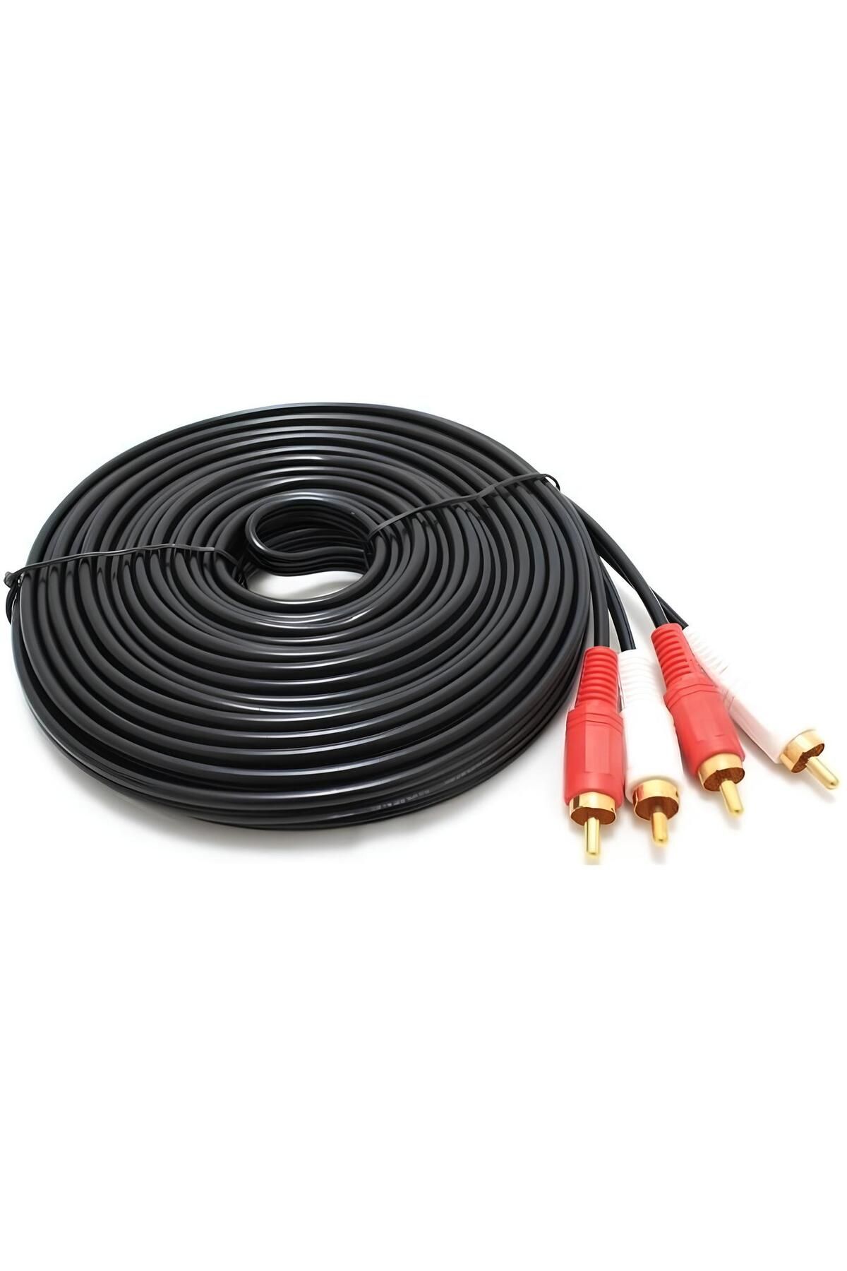 SpeedUF 2 RCA - 2 RCA Ses Kablosu | 20 Metre | Ultra Uzun Mesafe, Temiz ve Güçlü Ses