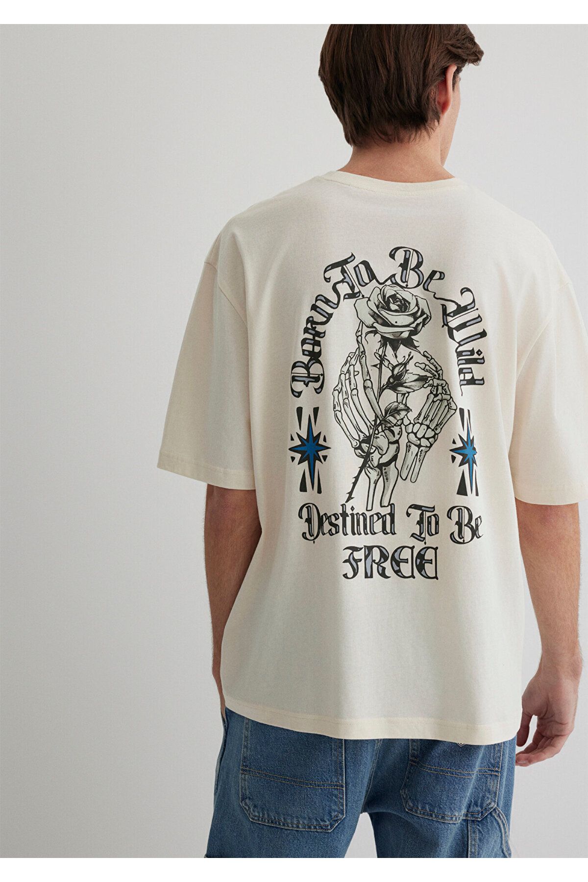 Mavi-Skull Printed Ecru T-Shirt Relaxed Fit / Relaxed Cut 0612703 -70072 3