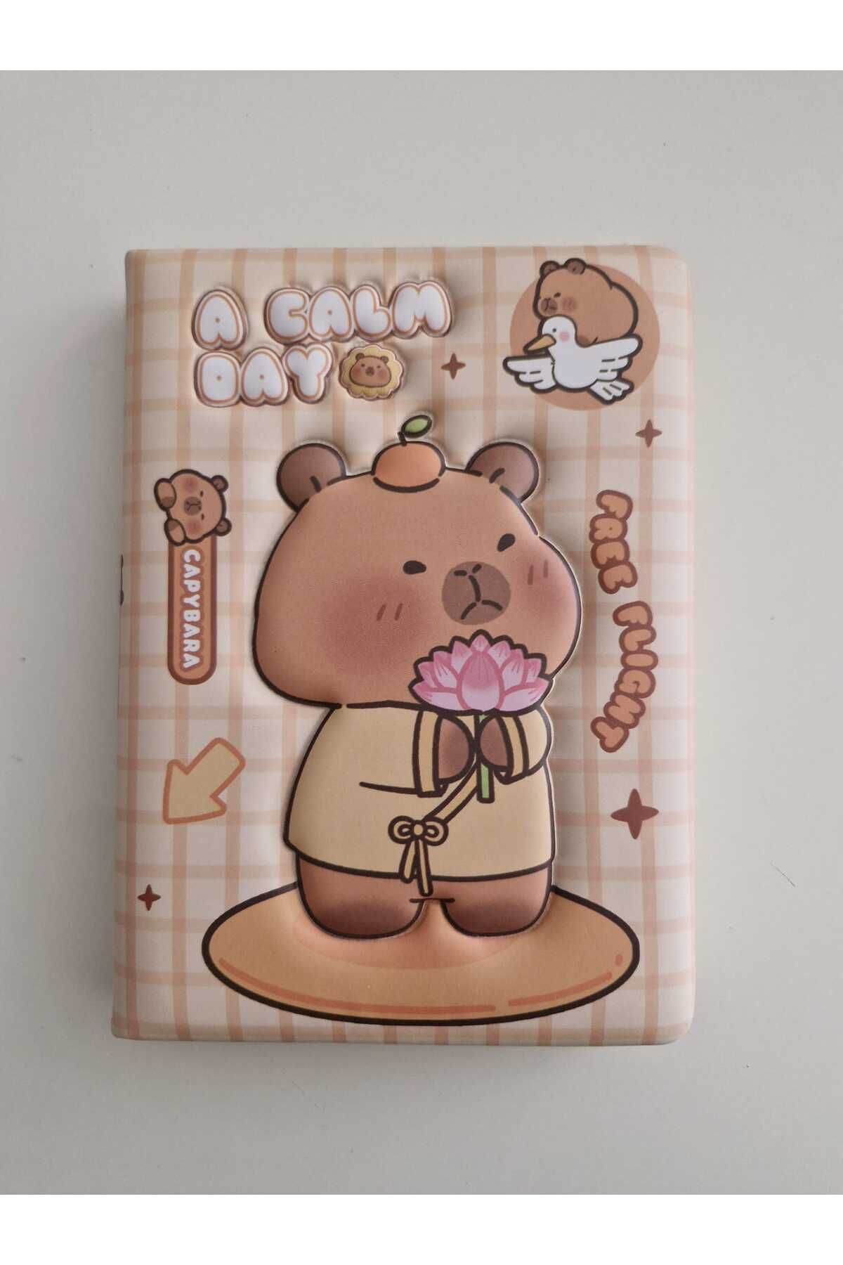 ETİKETİM Capybara Temalı Free Flıgnt 3D Çizgili Defter 96 YP