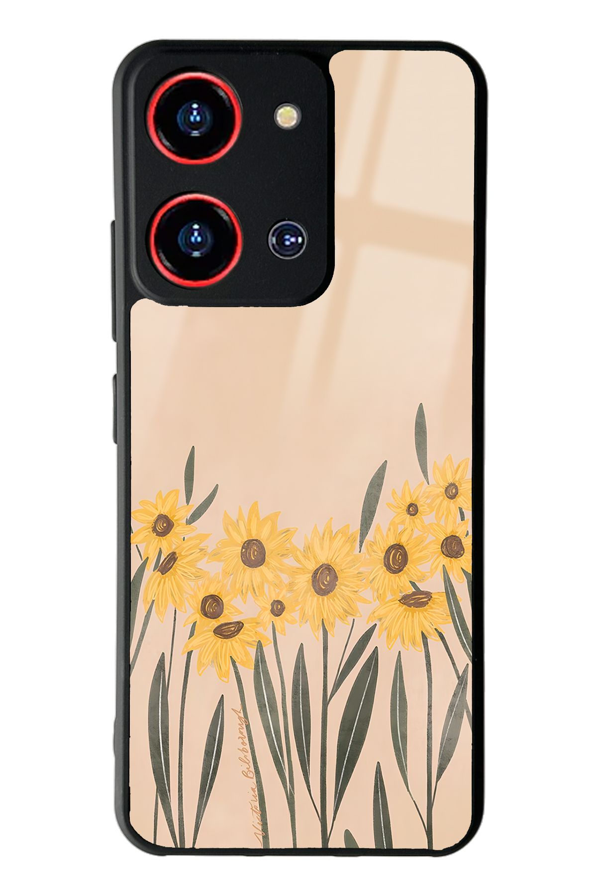 Spoyi Reeder S19 Max Pro S Zoom Watercolor SunFlower Tasarımlı Glossy Telefon Kılıfı