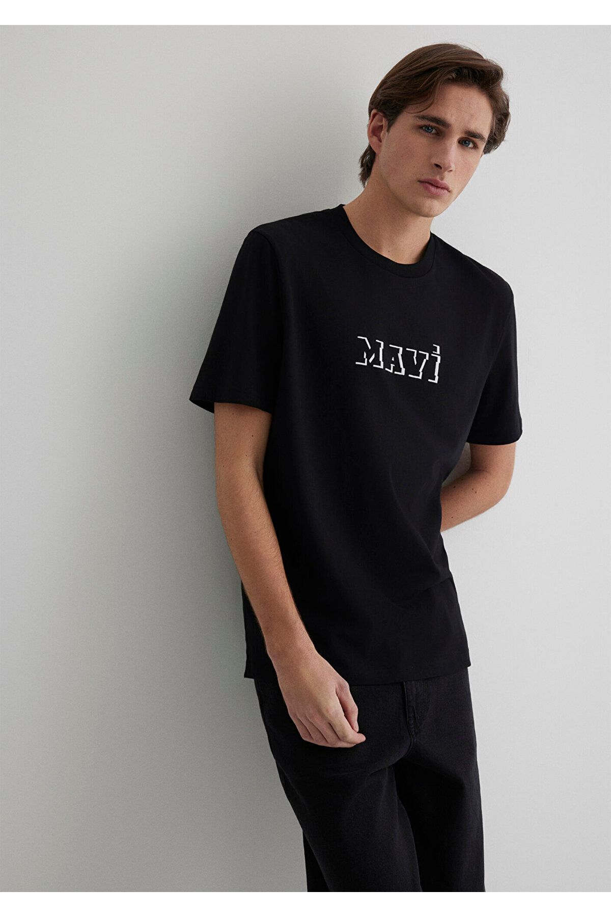 Mavi-Printed Black T-Shirt Loose Fit / Loose Relaxed Cut 0612686 -900 2
